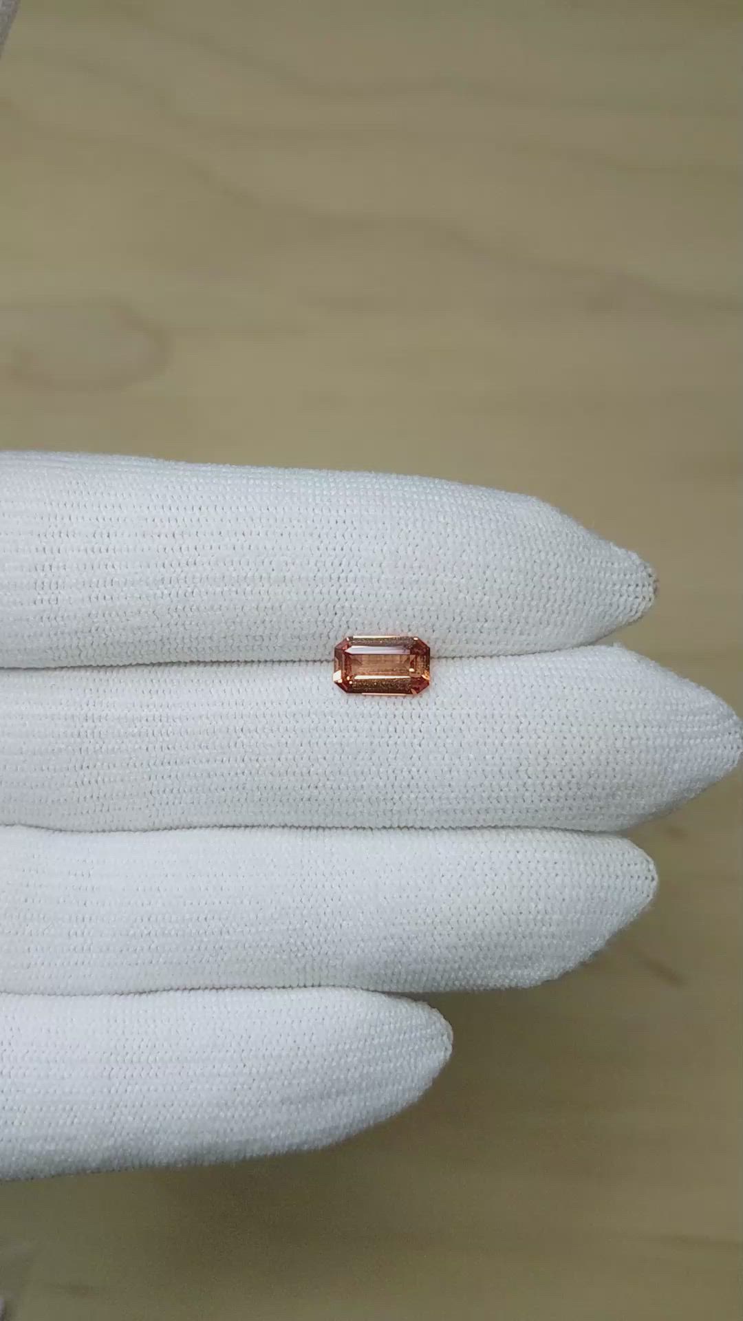 1.59 Ct. Padparadscha Sapphire from Madagascar Size Video
