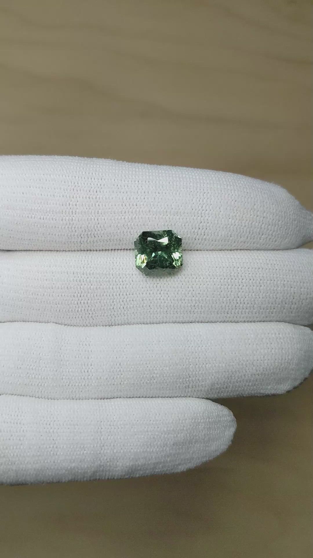 5.77 Ct. Bluish Green Sapphire from Madagascar Size Video