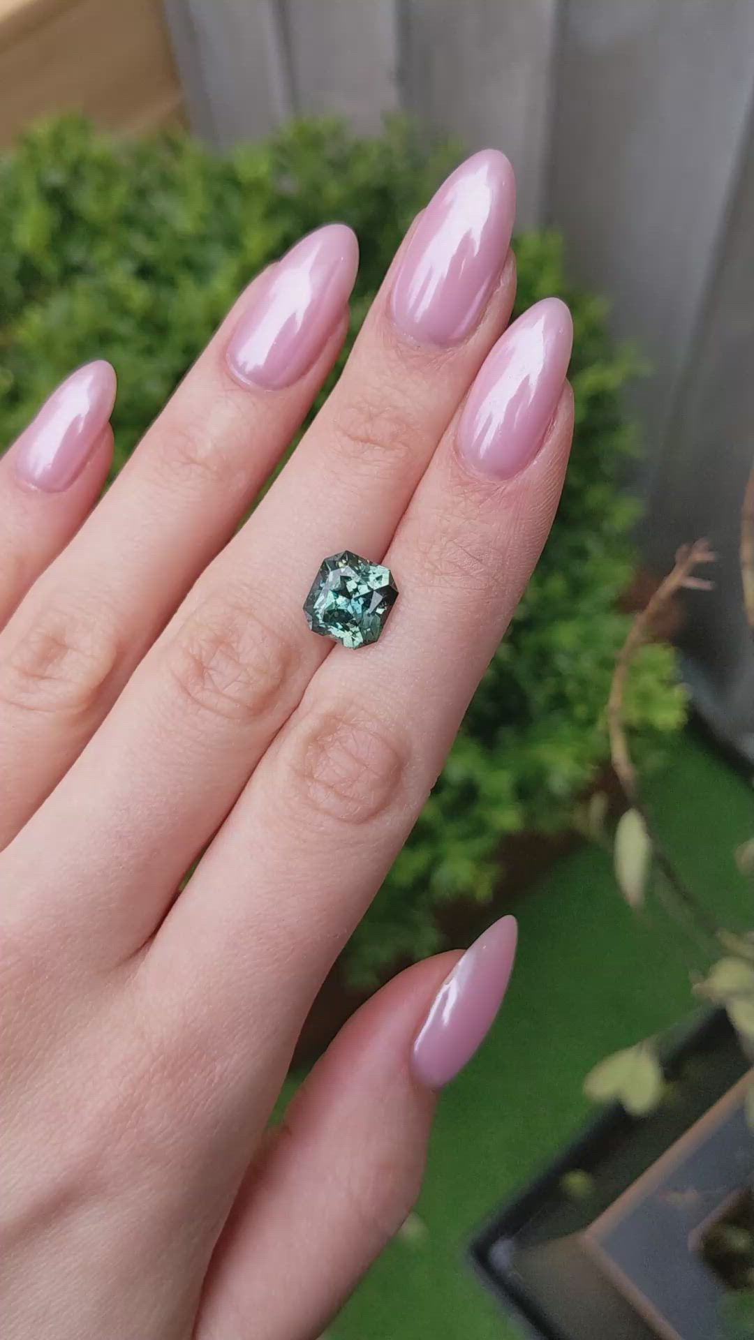 5.77 Ct. Bluish Green Sapphire from Madagascar Size Video