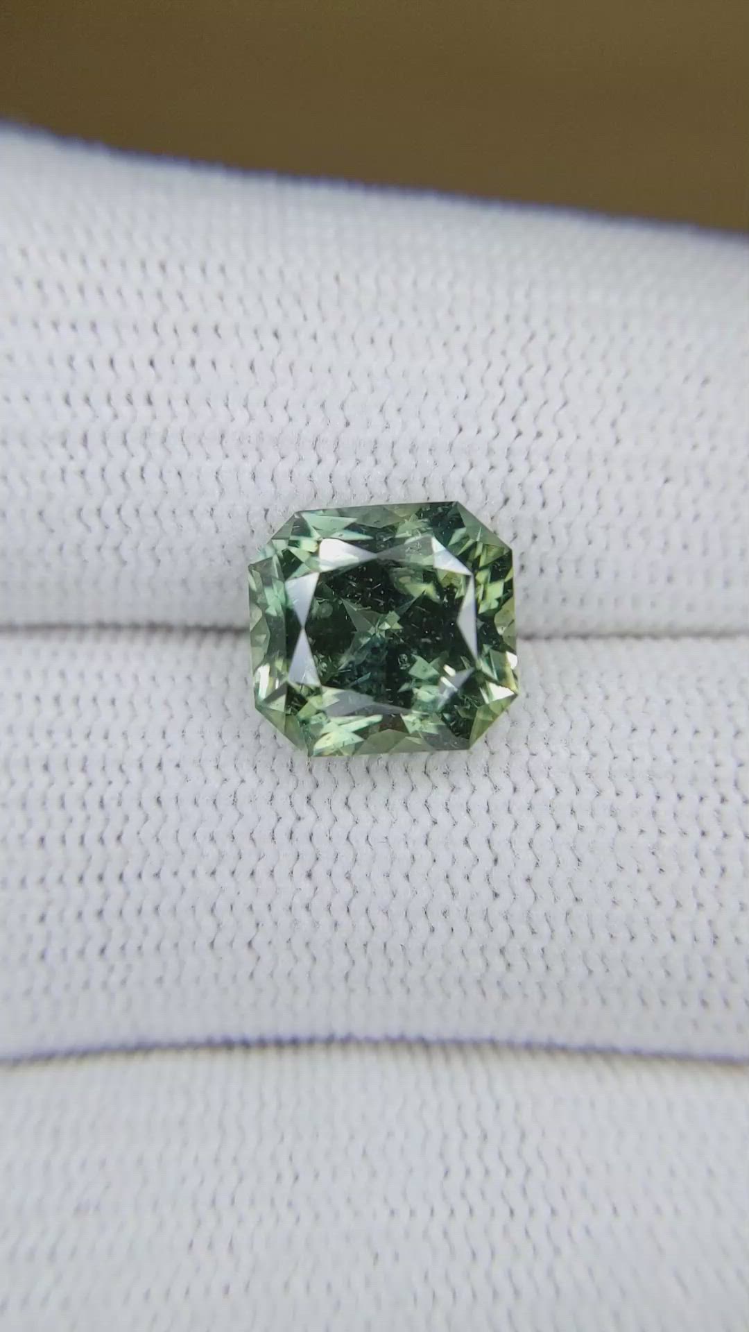 5.77 Ct. Bluish Green Sapphire from Madagascar Size Video