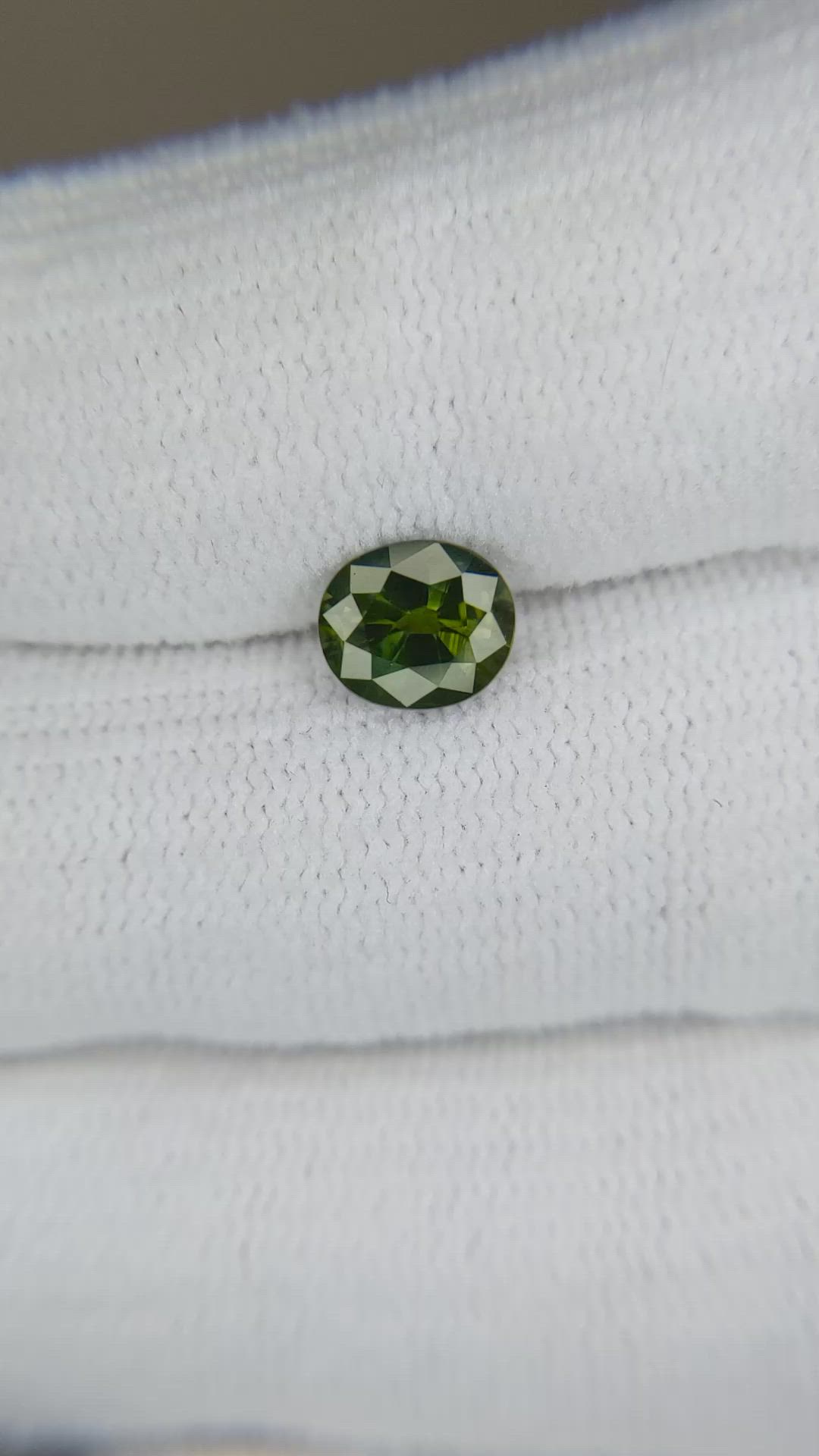 1.45 Ct. Yellowish Green Sapphire from Thailand Size Video