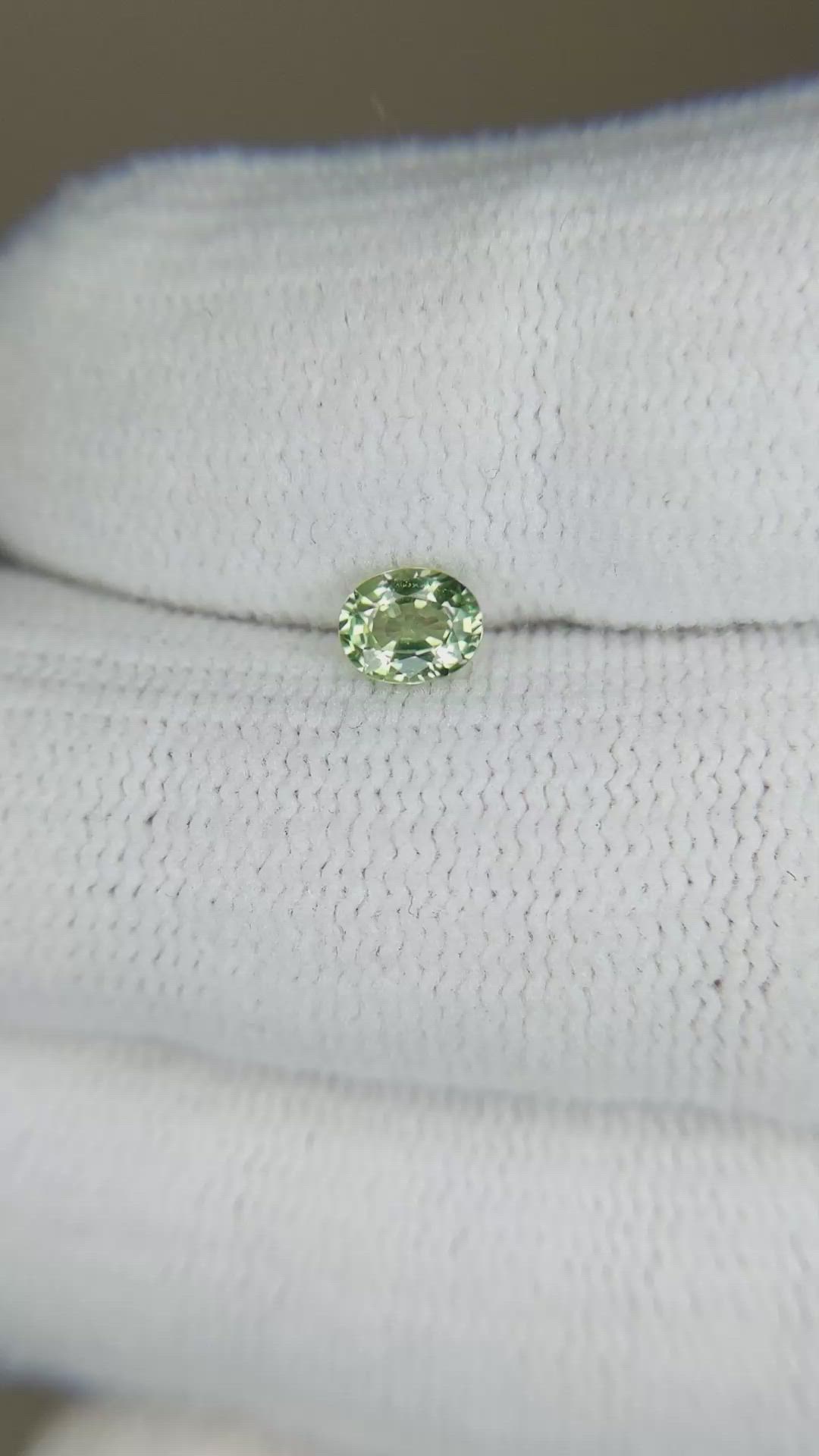 0.52 Ct. Green Sapphire from Thailand Size Video
