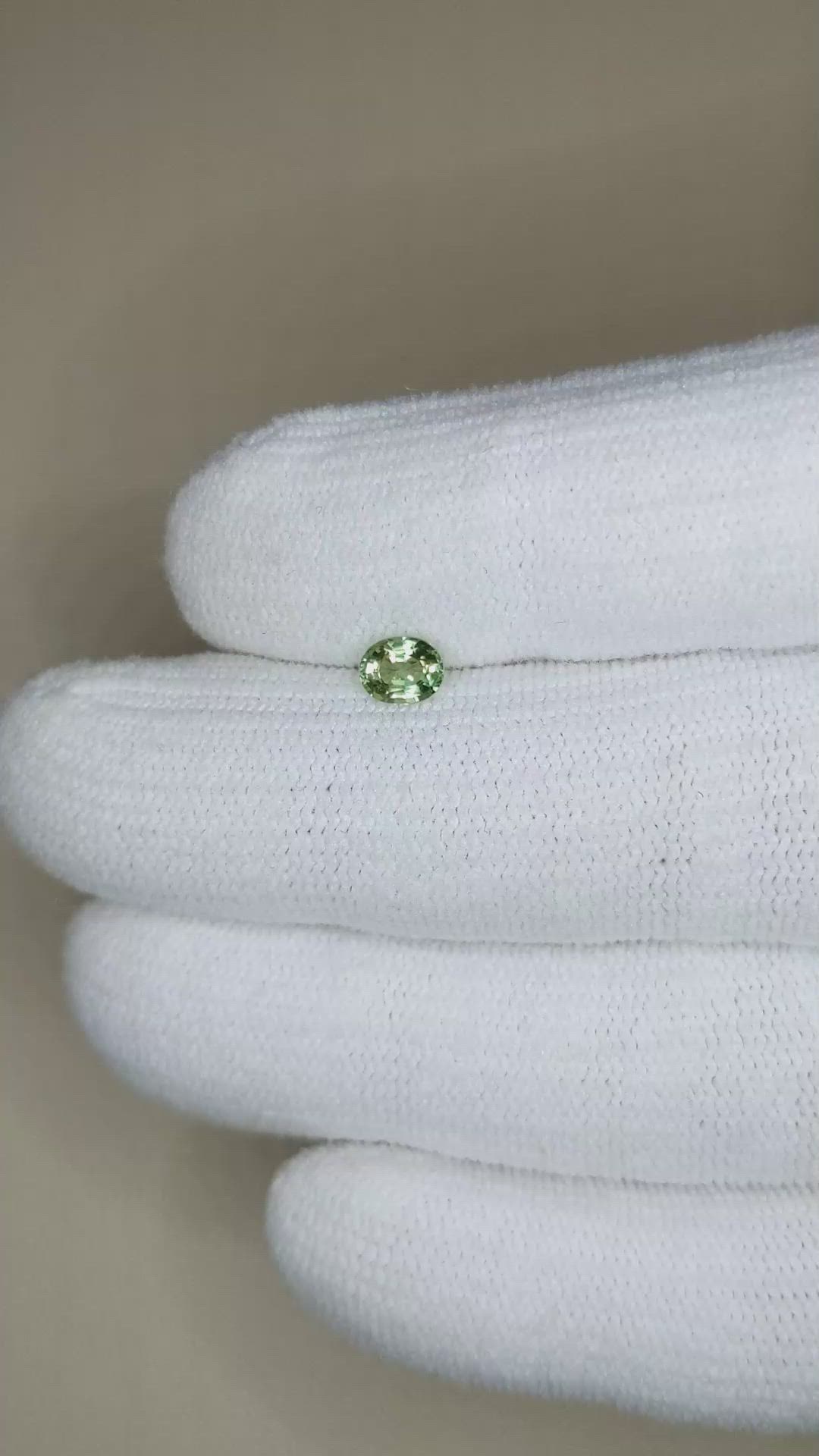 0.52 Ct. Green Sapphire from Thailand Size Video
