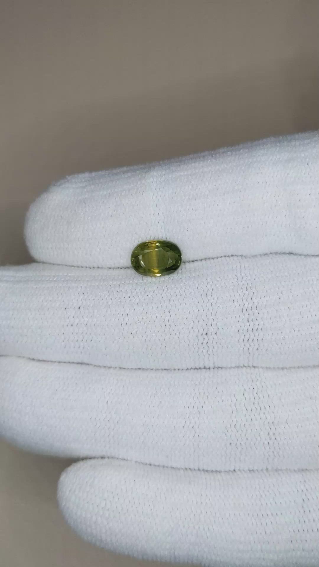 1.51 Ct. Greenish Yellow Sapphire from Thailand Size Video