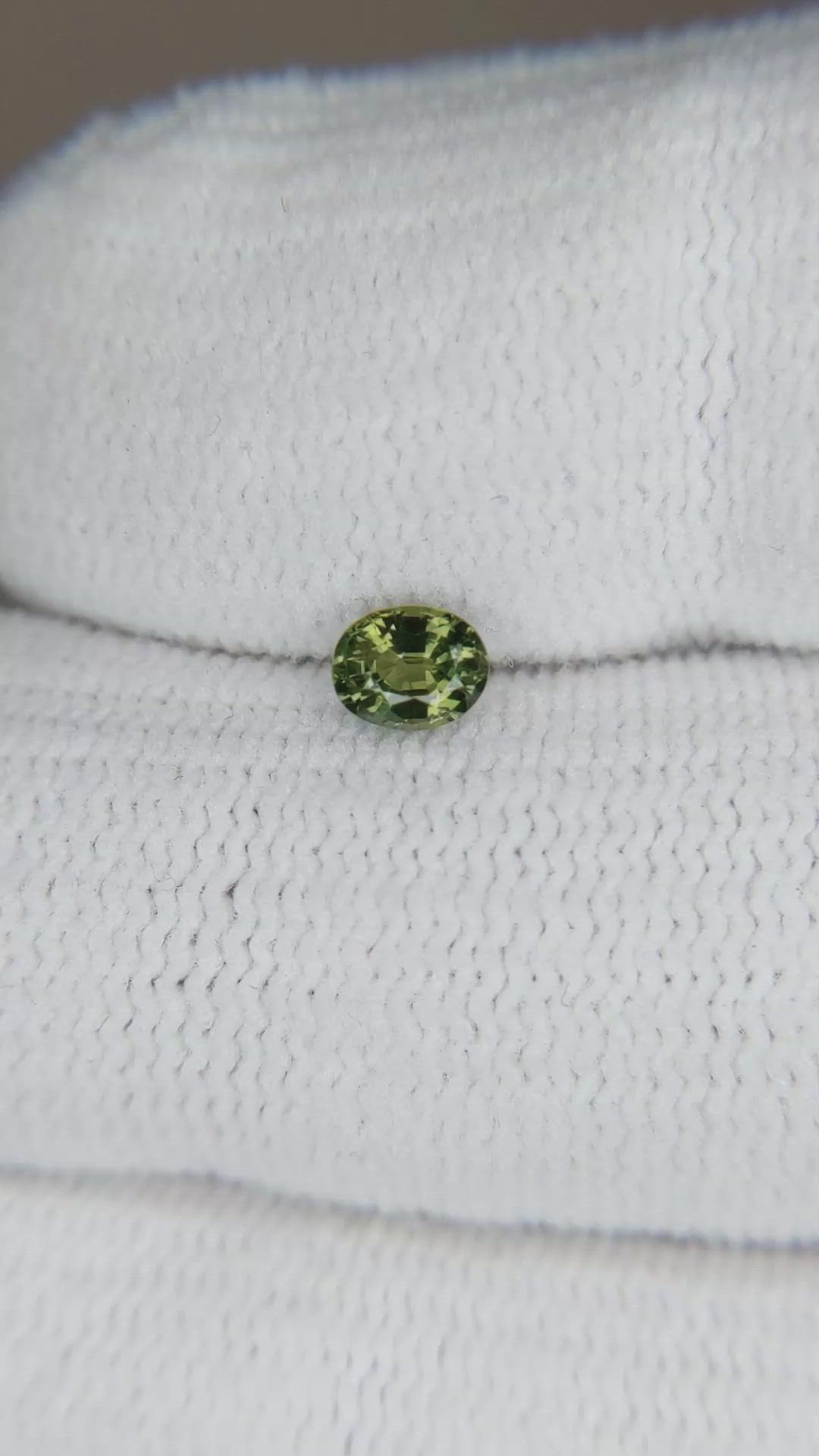 0.37 Ct. Green Sapphire from Thailand Size Video