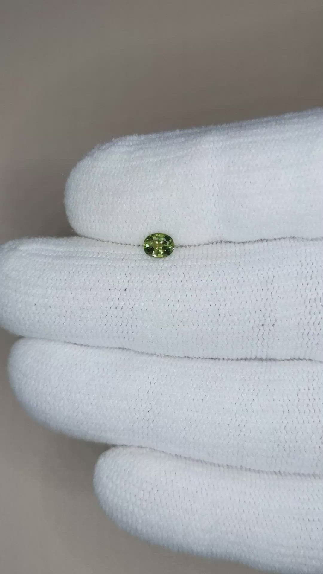 0.37 Ct. Green Sapphire from Thailand Size Video