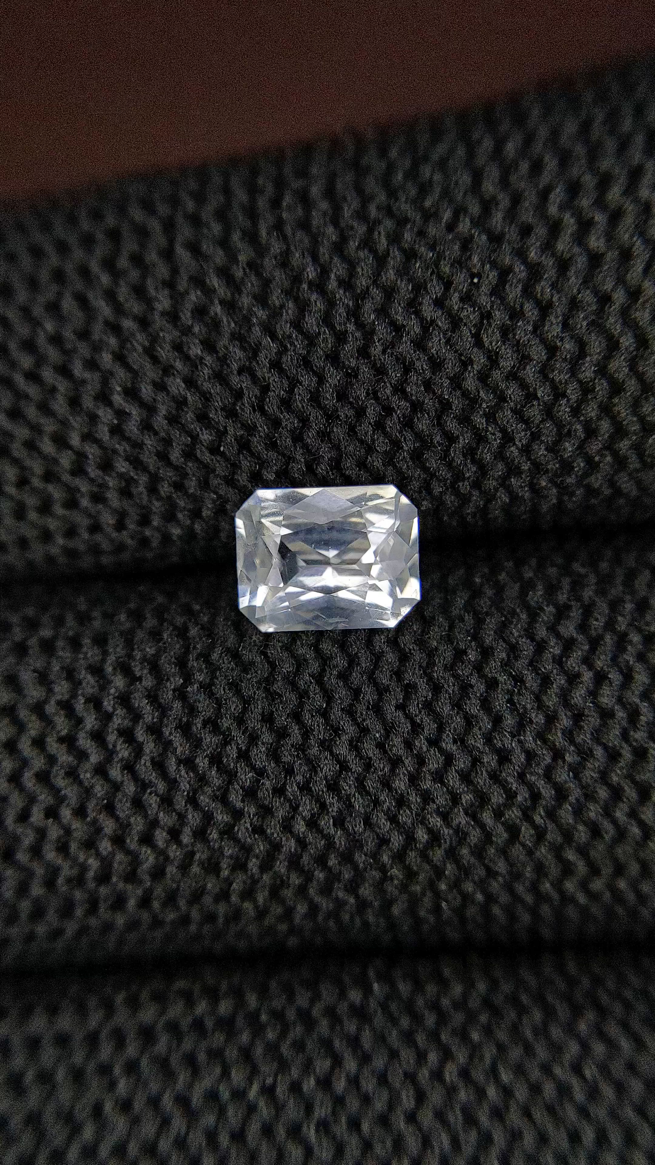 1.50 Ct. White Sapphire from Ceylon (Sri Lanka) Size Video