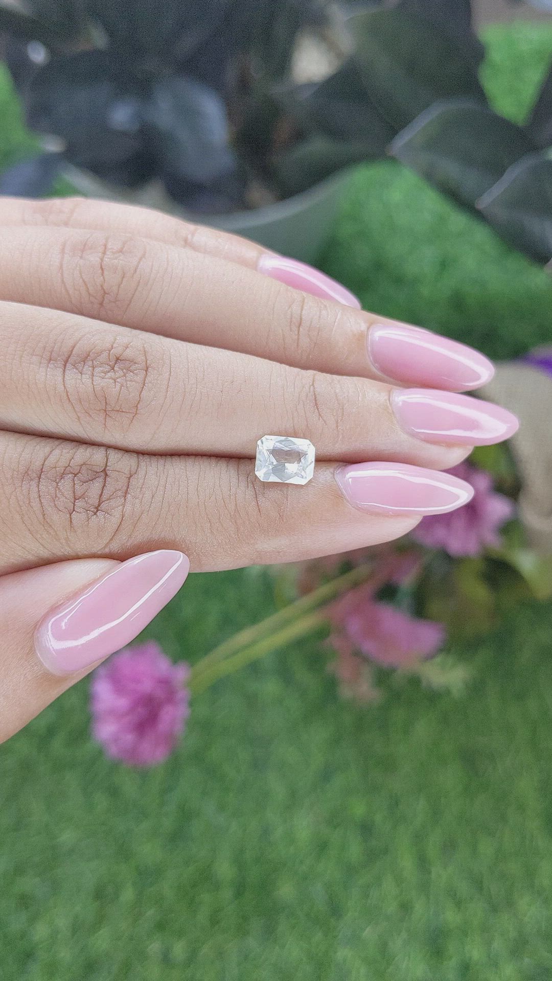 1.50 Ct. White Sapphire from Ceylon (Sri Lanka) Size Video
