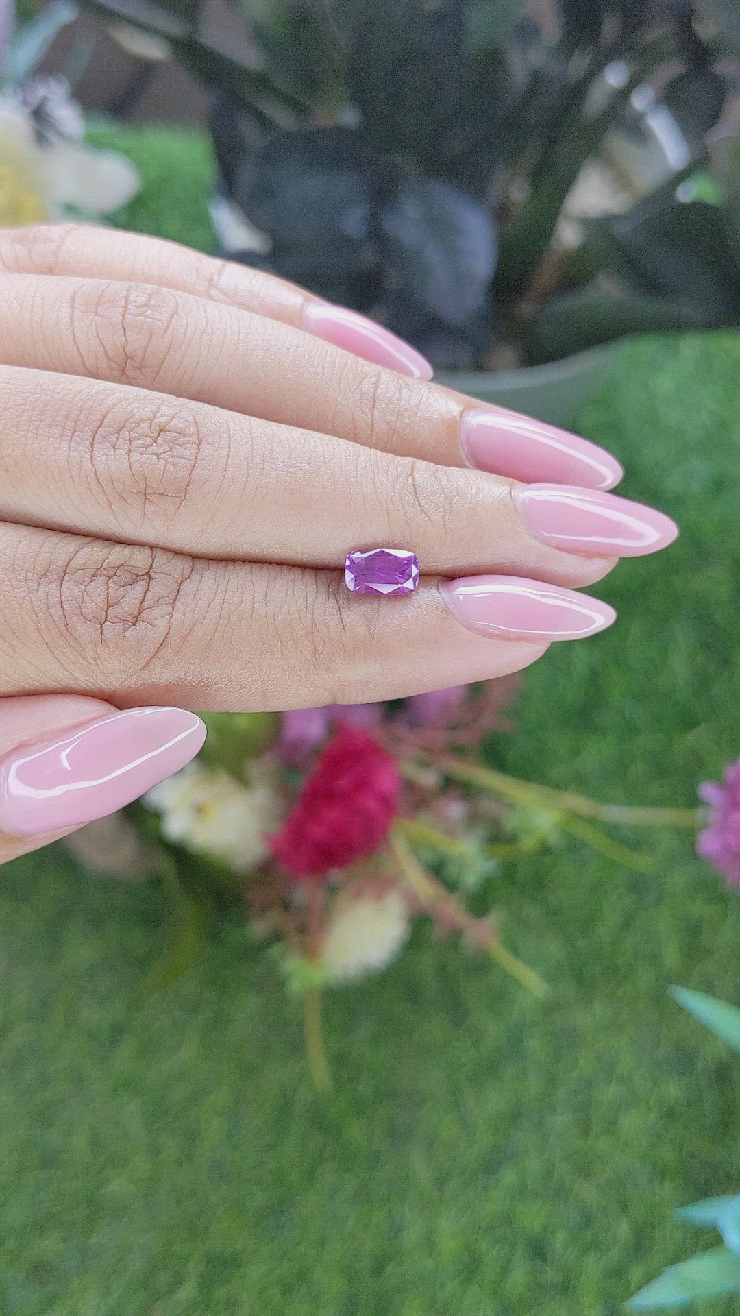 1.25 Ct. Pinkish Purple Sapphire from Tanzania Size Video