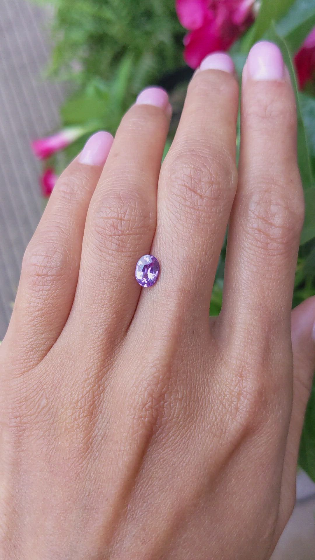 1.08 Ct. Pinkish Purple Sapphire from Ceylon (Sri Lanka) Size Video