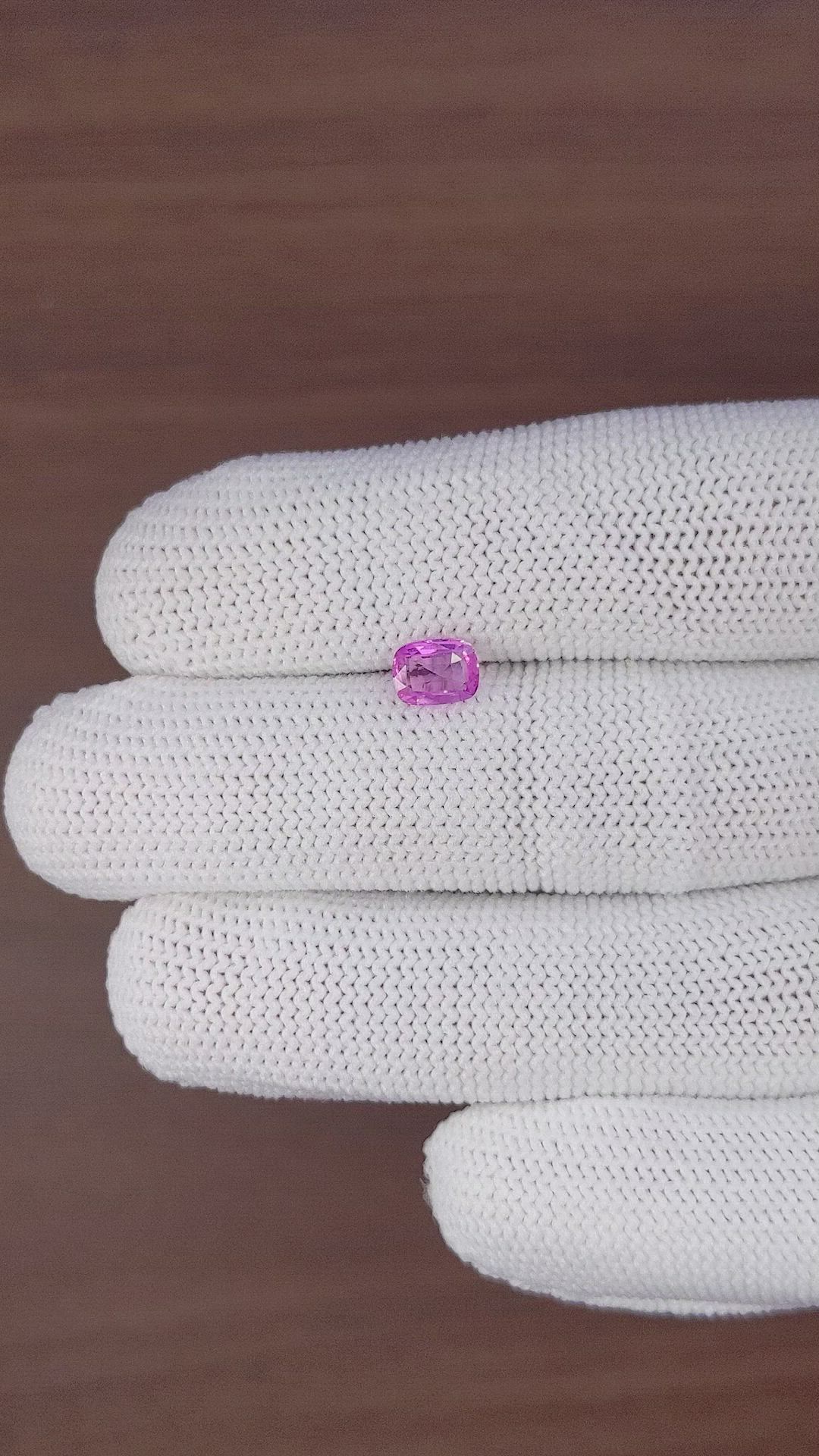 0.97 Ct. Purplish Pink Sapphire from Tanzania Size Video
