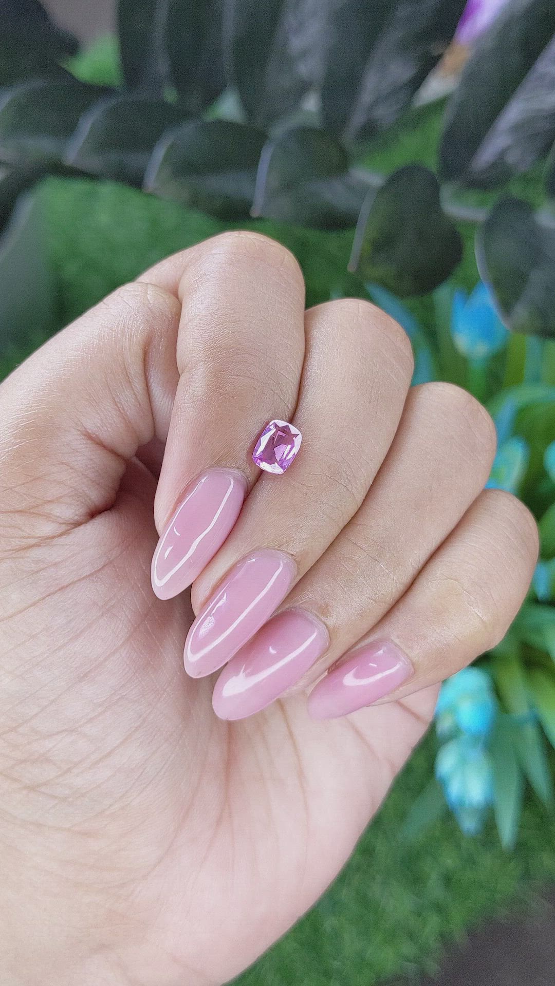 0.97 Ct. Purplish Pink Sapphire from Tanzania Size Video
