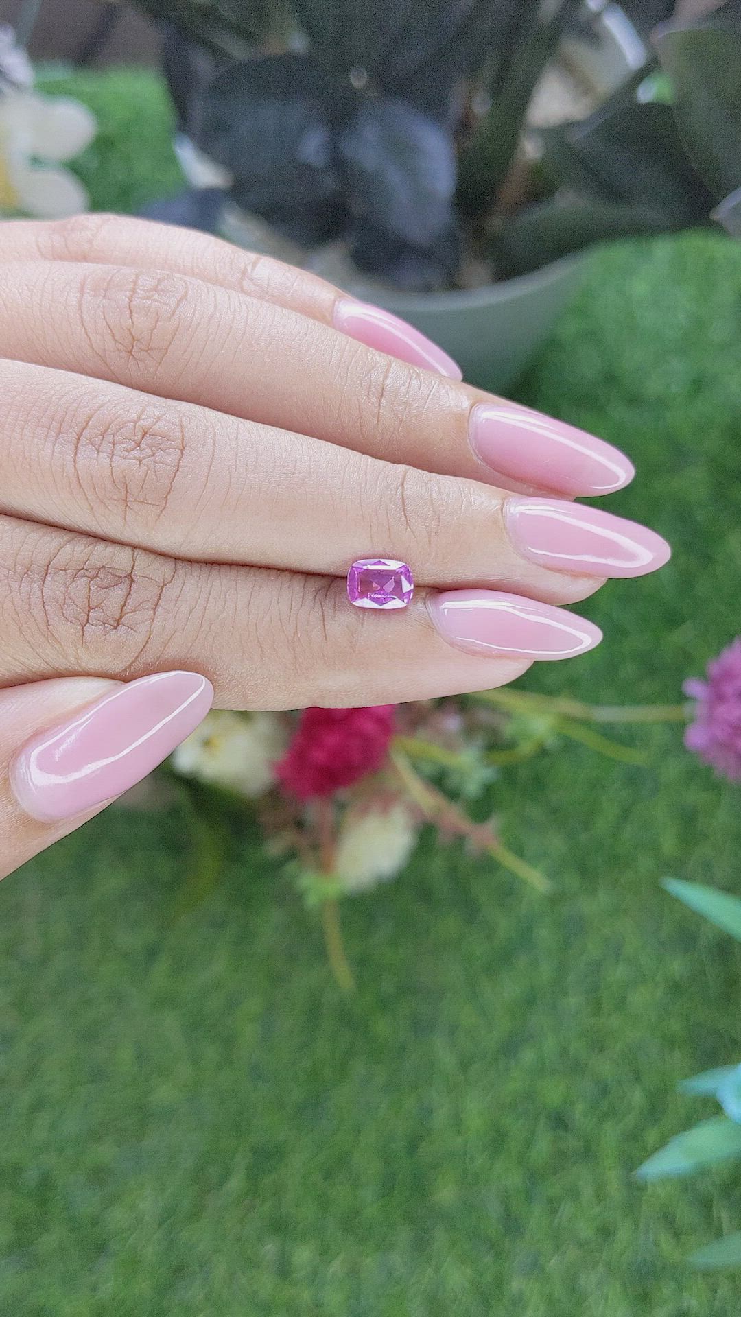 0.97 Ct. Purplish Pink Sapphire from Tanzania Size Video