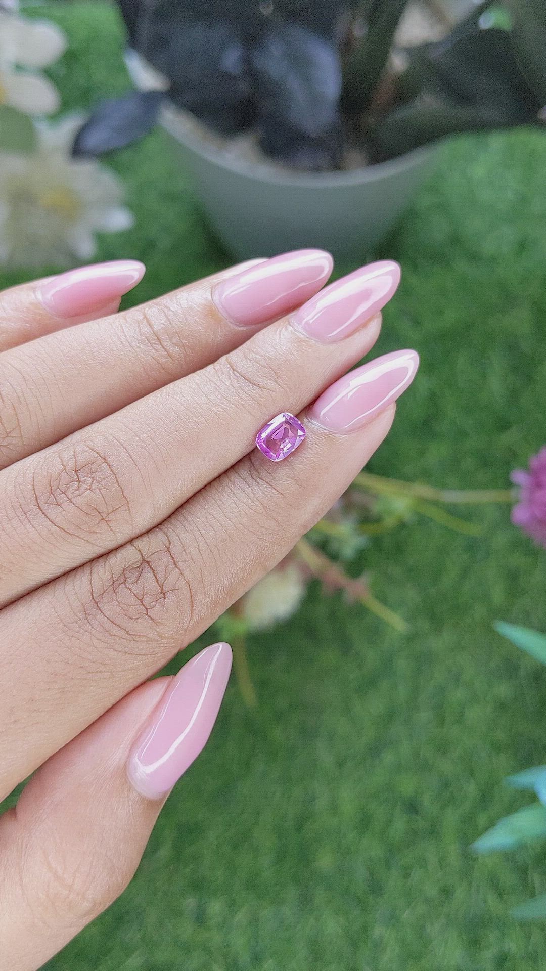 0.97 Ct. Purplish Pink Sapphire from Tanzania Size Video