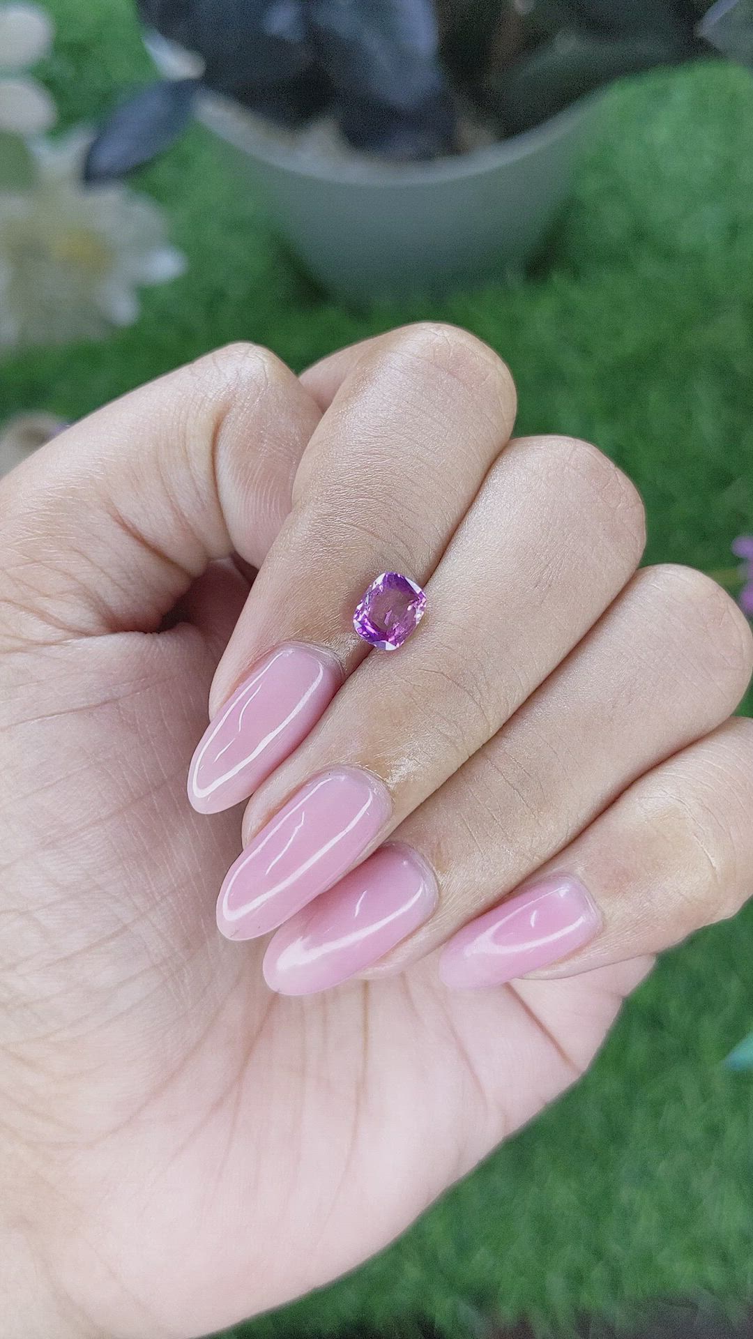 1.03 Ct. Pinkish Purple Sapphire from Tanzania Size Video