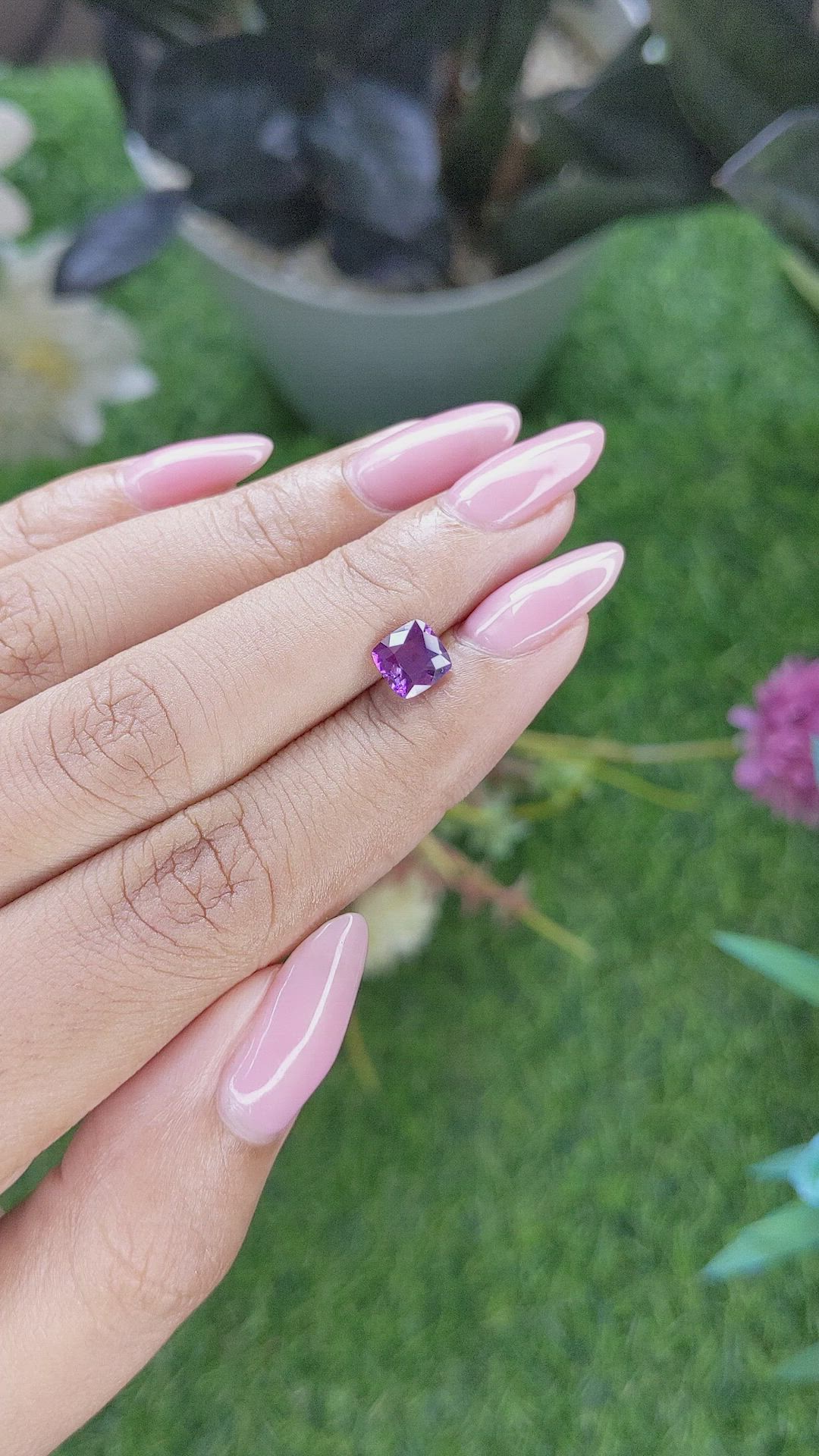 1.26 Ct. Pinkish Purple Sapphire from Tanzania Size Video