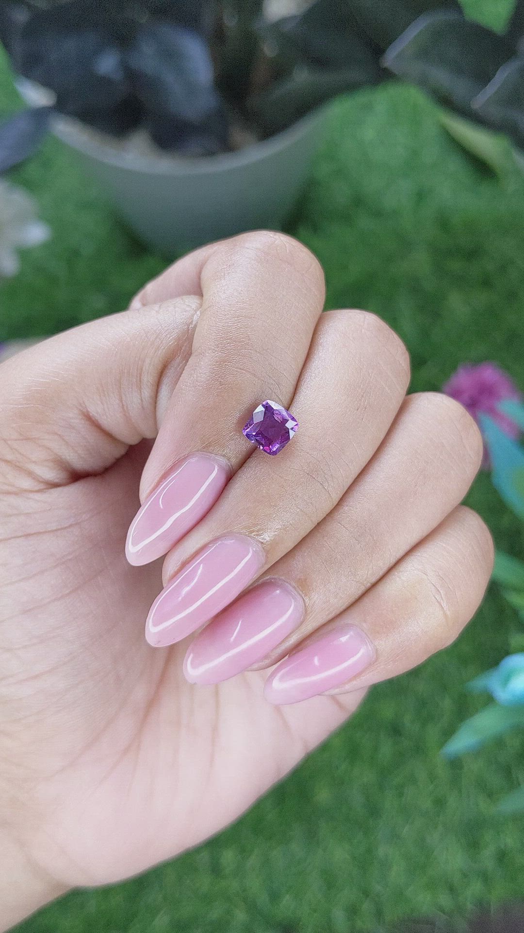 1.26 Ct. Pinkish Purple Sapphire from Tanzania Size Video