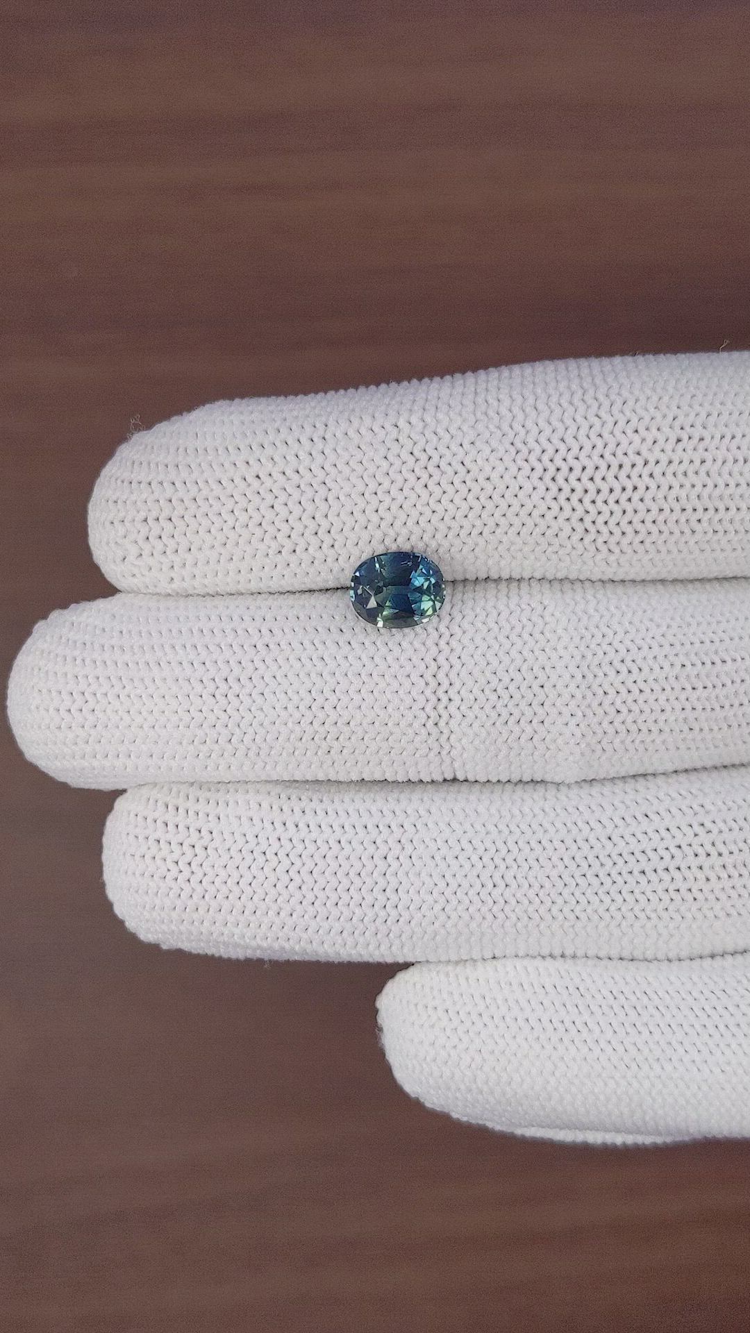 2.22 Ct. Greenish Blue Sapphire from Tanzania Size Video