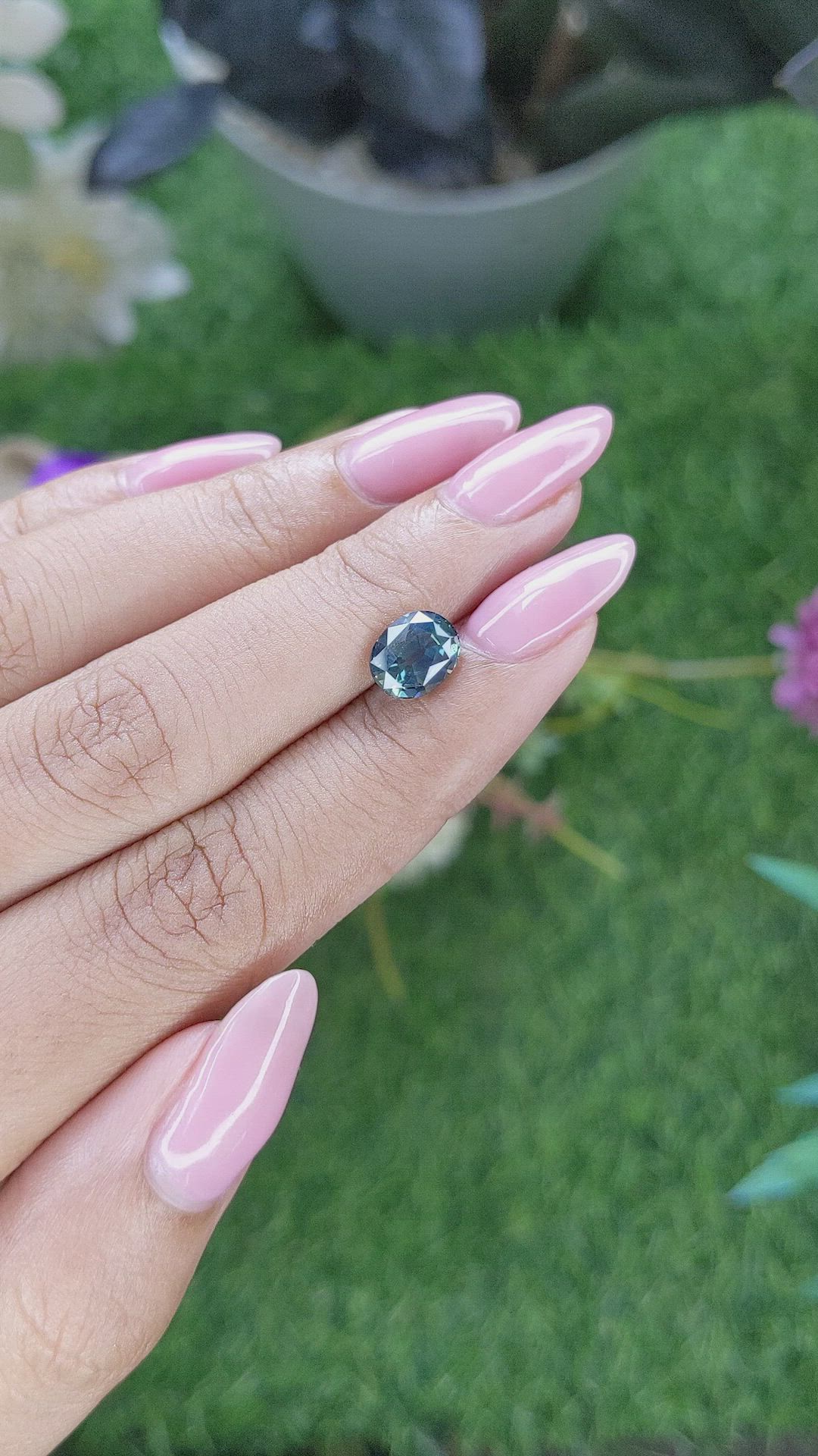 2.22 Ct. Greenish Blue Sapphire from Tanzania Size Video