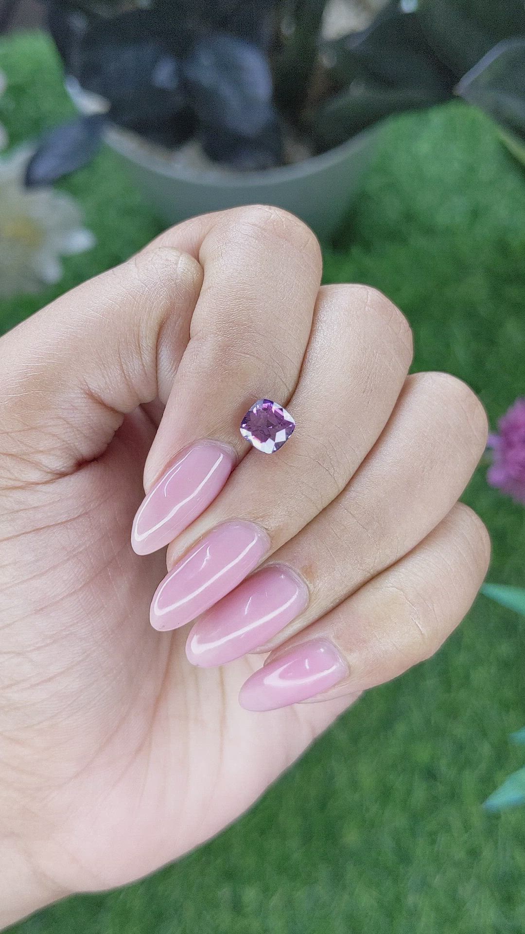 1.56 Ct. Bluish Purple Sapphire from Tanzania Size Video