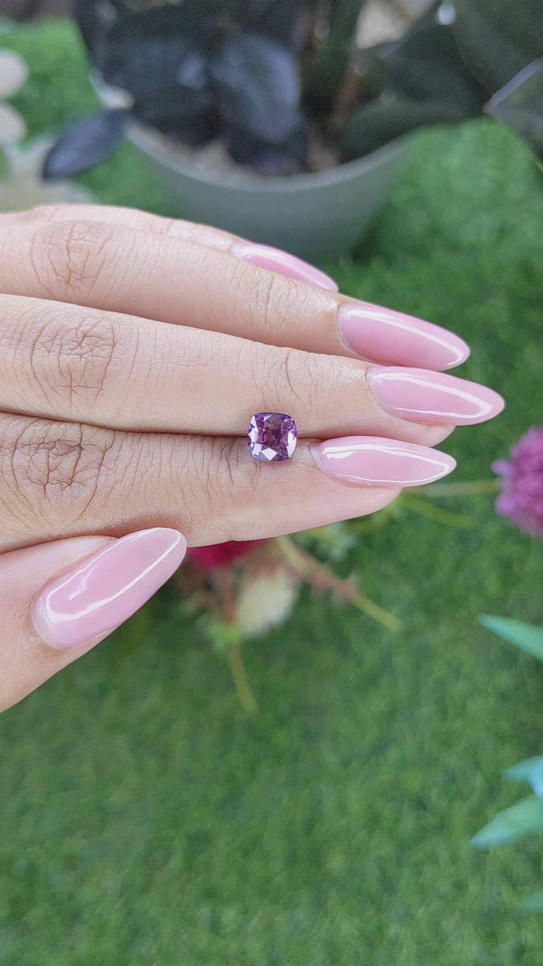 1.56 Ct. Bluish Purple Sapphire from Tanzania Size Video