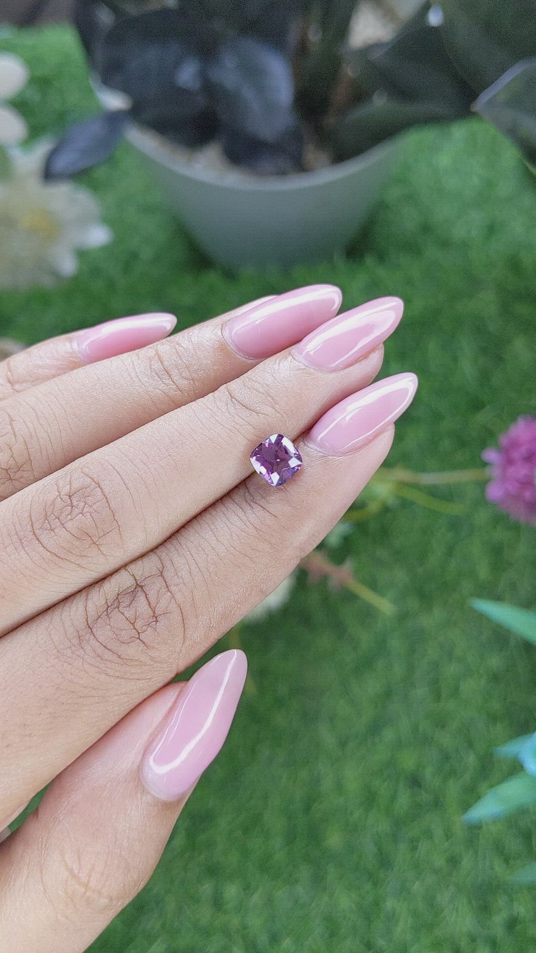 1.56 Ct. Bluish Purple Sapphire from Tanzania Size Video