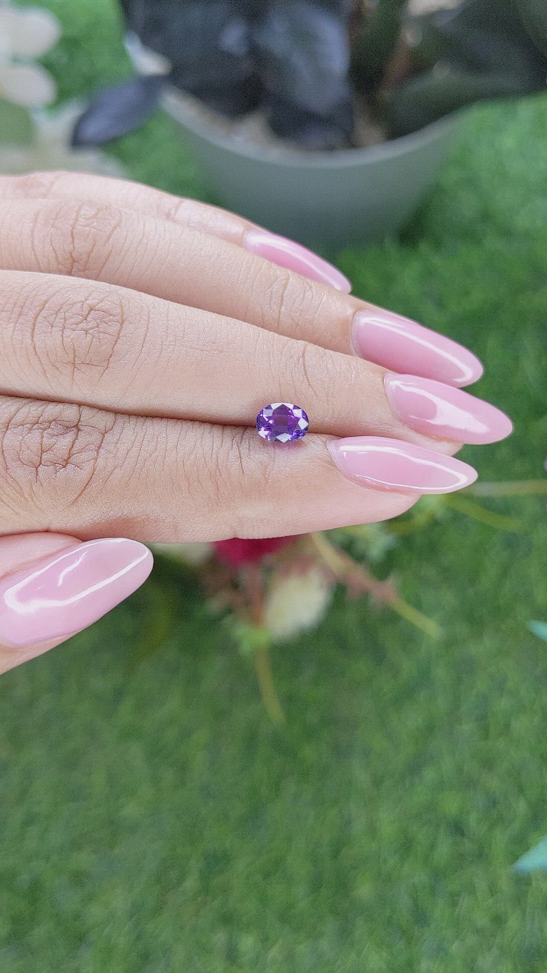 1.09 Ct. Bluish Purple Sapphire from Tanzania Size Video