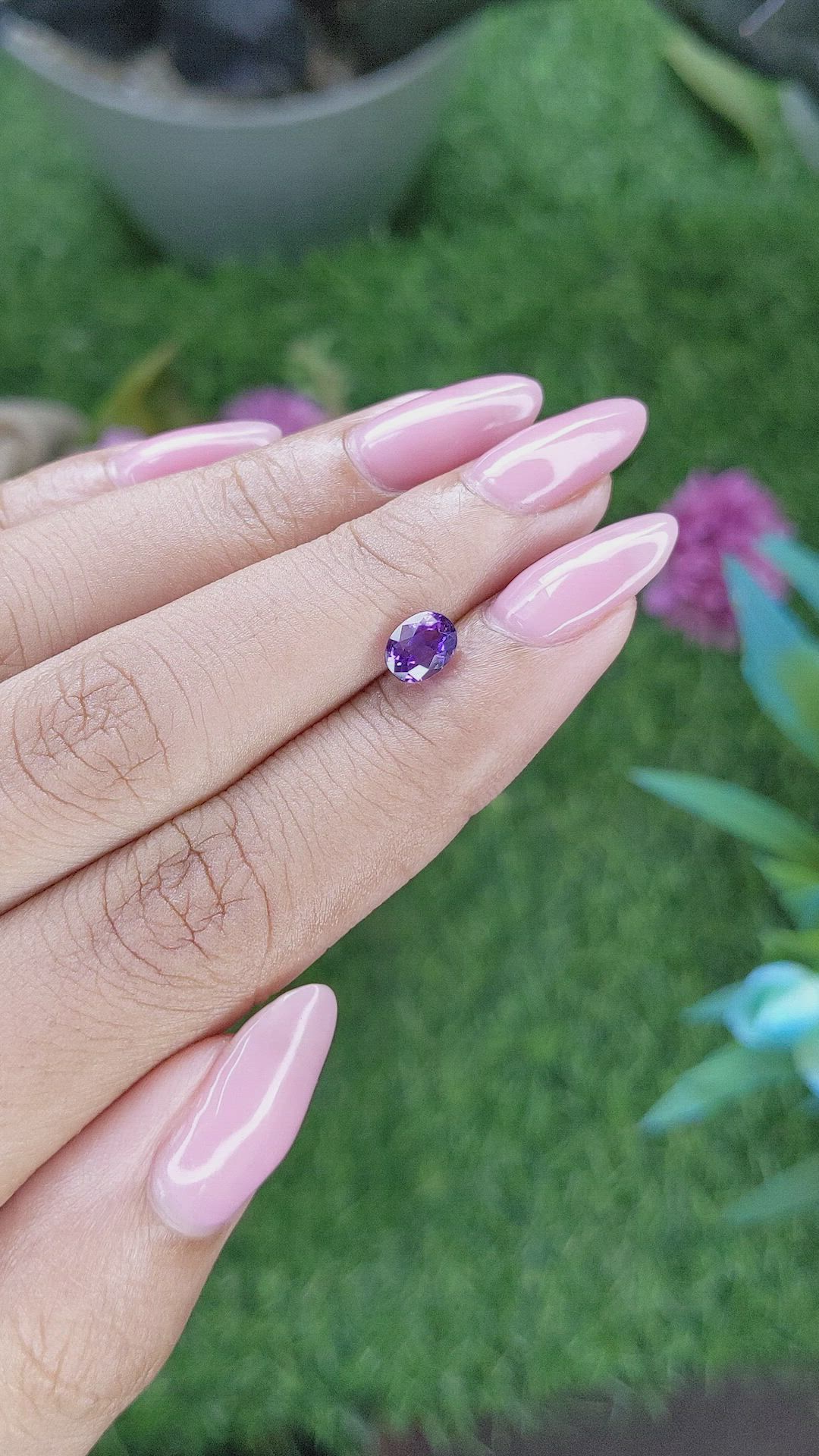 1.09 Ct. Bluish Purple Sapphire from Tanzania Size Video