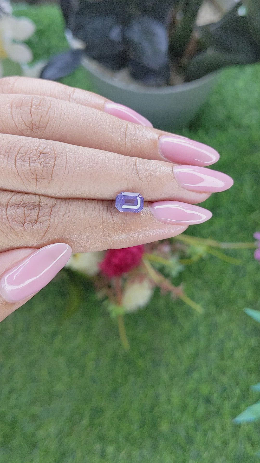 1.78 Ct. Violet Sapphire from Tanzania Size Video