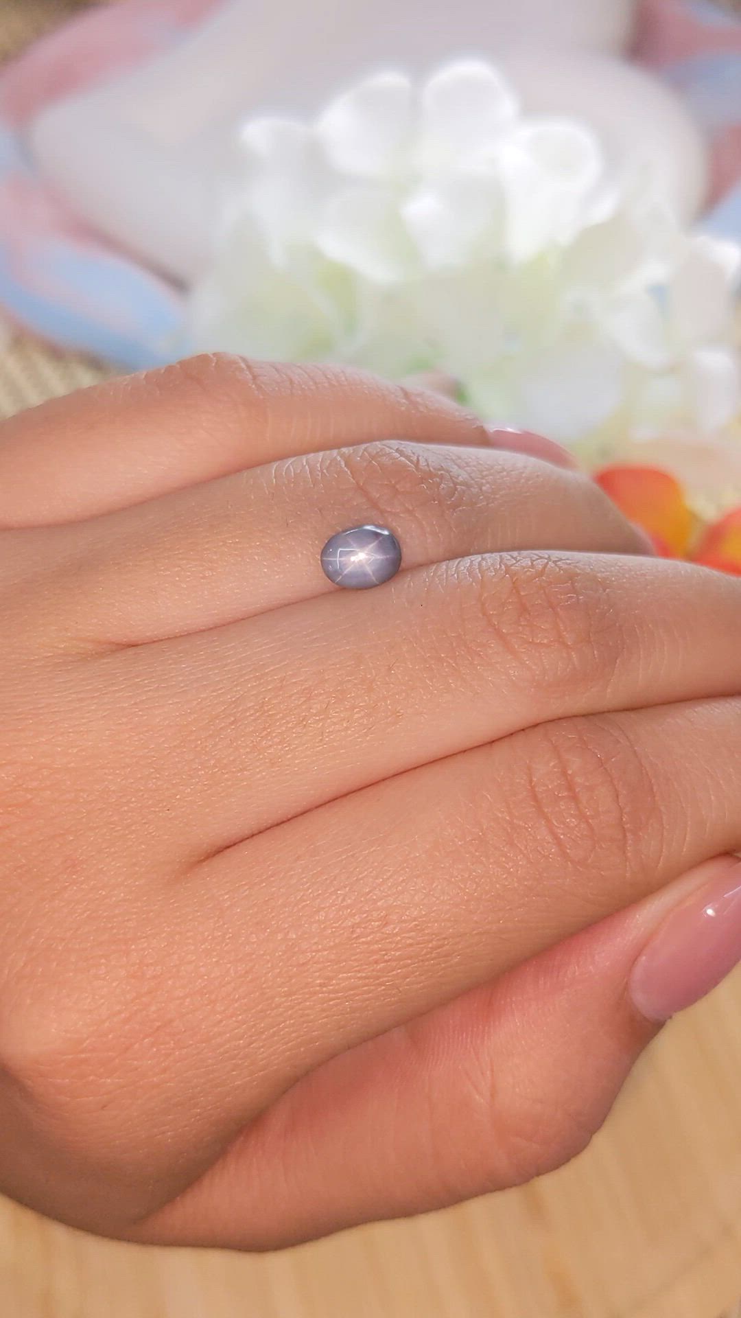 1.40 Ct. Grey Star Sapphire from Ceylon (Sri Lanka) Size Video