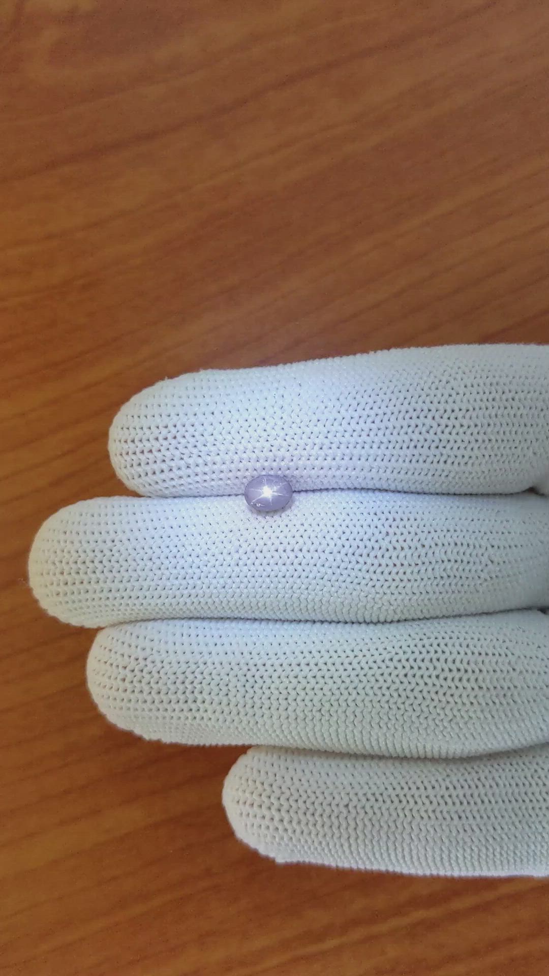 1.26 Ct. Greyish Blue Star Sapphire from Ceylon (Sri Lanka) Size Video