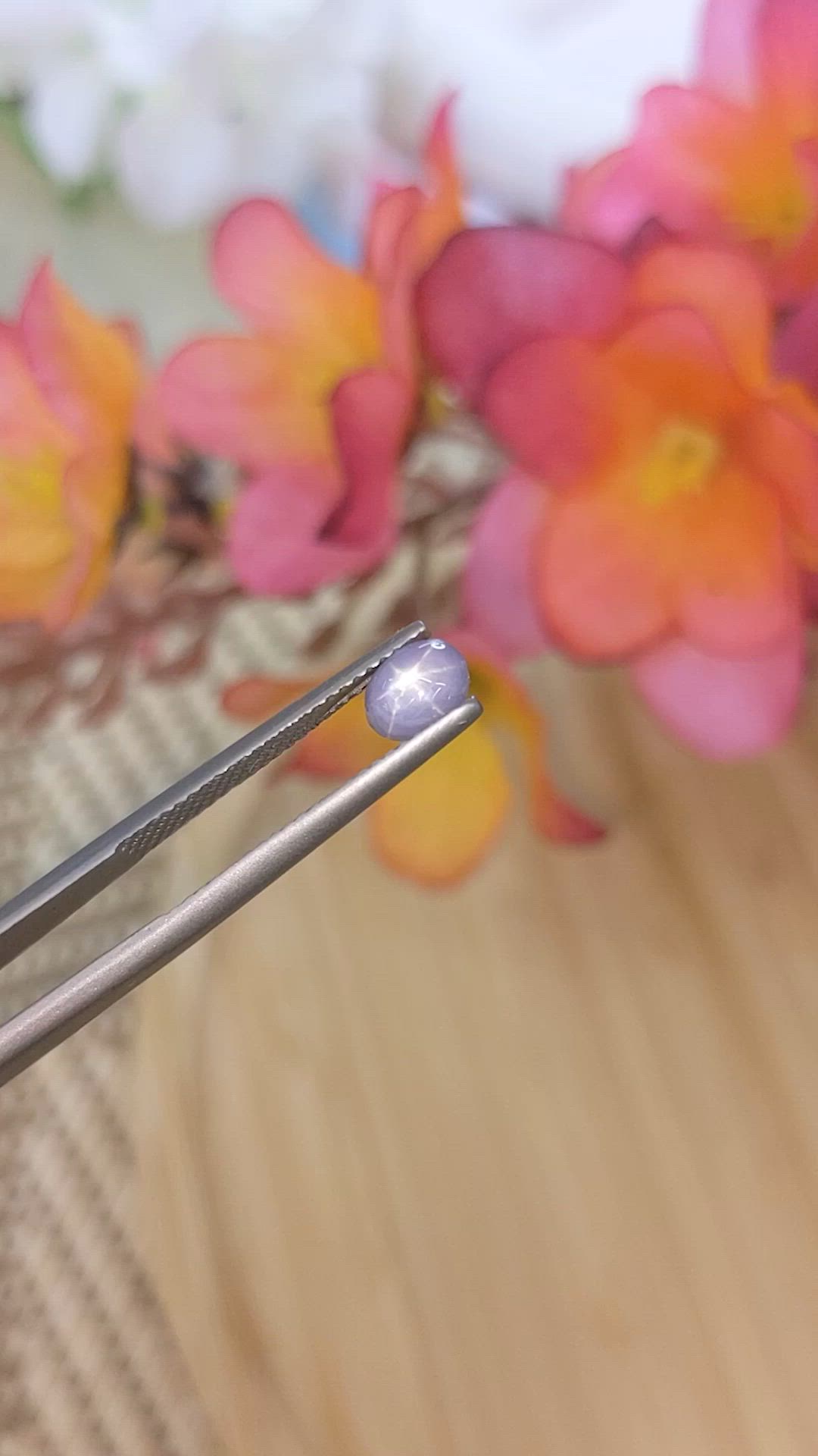 1.26 Ct. Greyish Blue Star Sapphire from Ceylon (Sri Lanka) Size Video