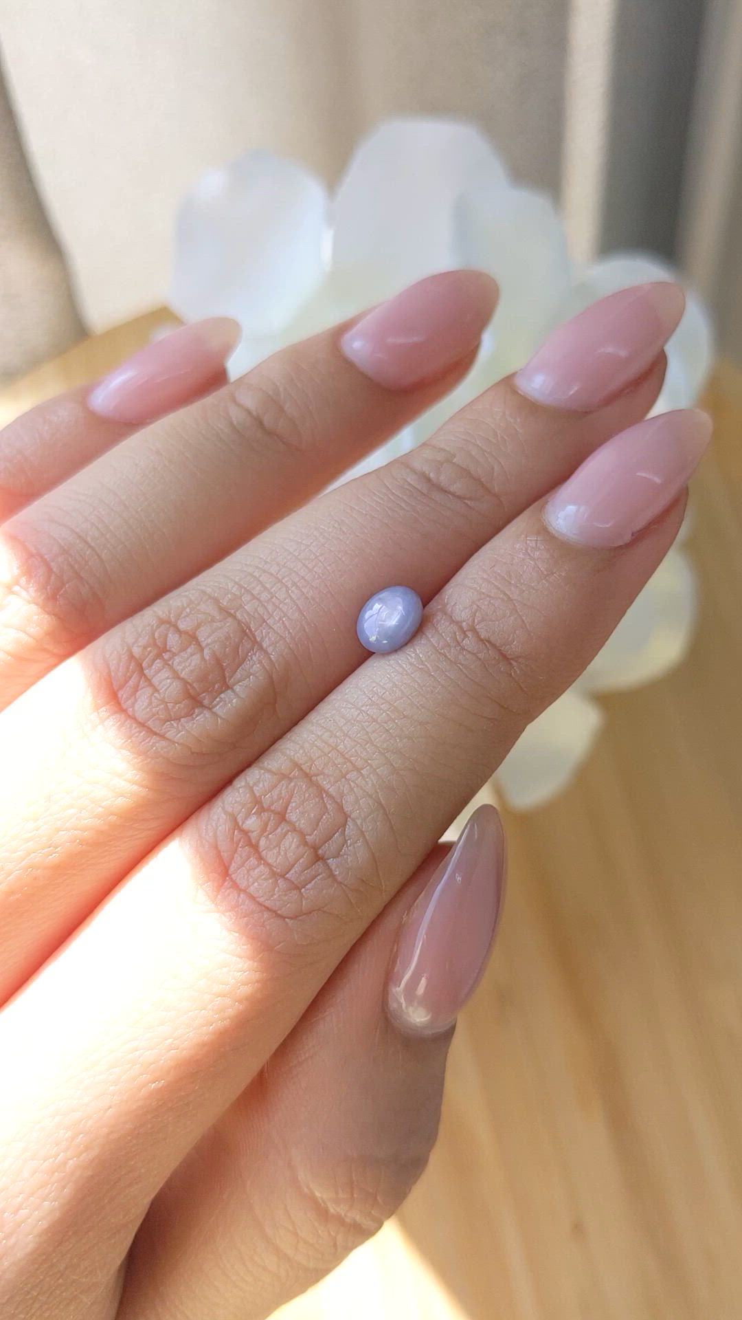 1.26 Ct. Greyish Blue Star Sapphire from Ceylon (Sri Lanka) Size Video