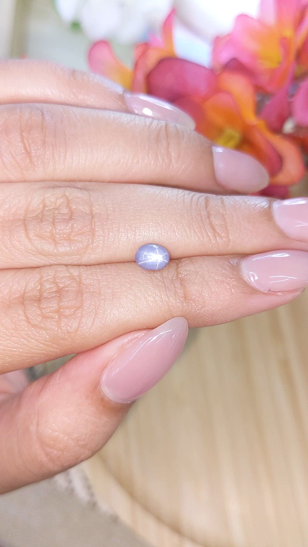 1.26 Ct. Greyish Blue Star Sapphire from Ceylon (Sri Lanka) Size Video