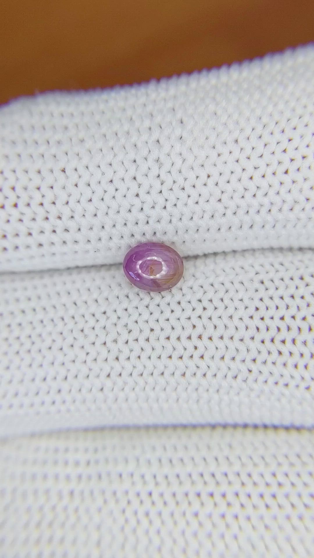 0.73 Ct. Pinkish Purple Star Sapphire from Ceylon (Sri Lanka) Size Video