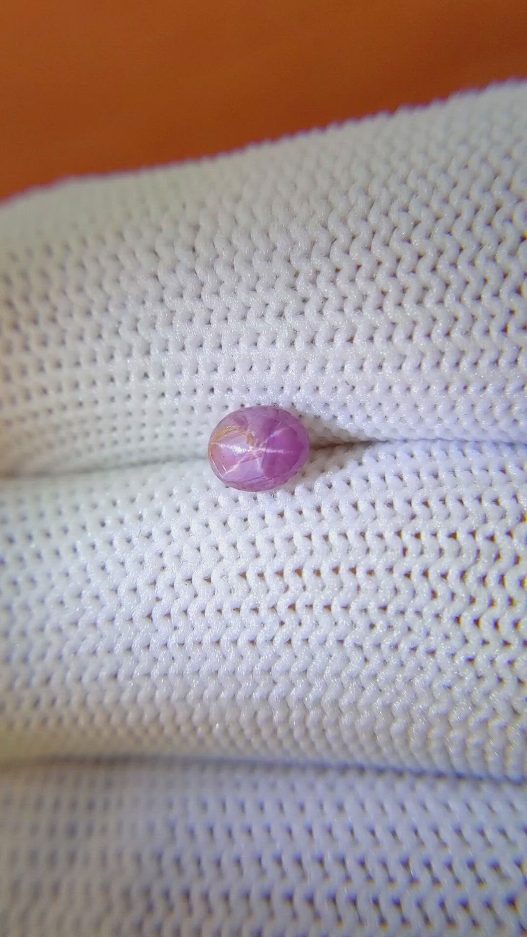 0.73 Ct. Pinkish Purple Star Sapphire from Ceylon (Sri Lanka) Size Video