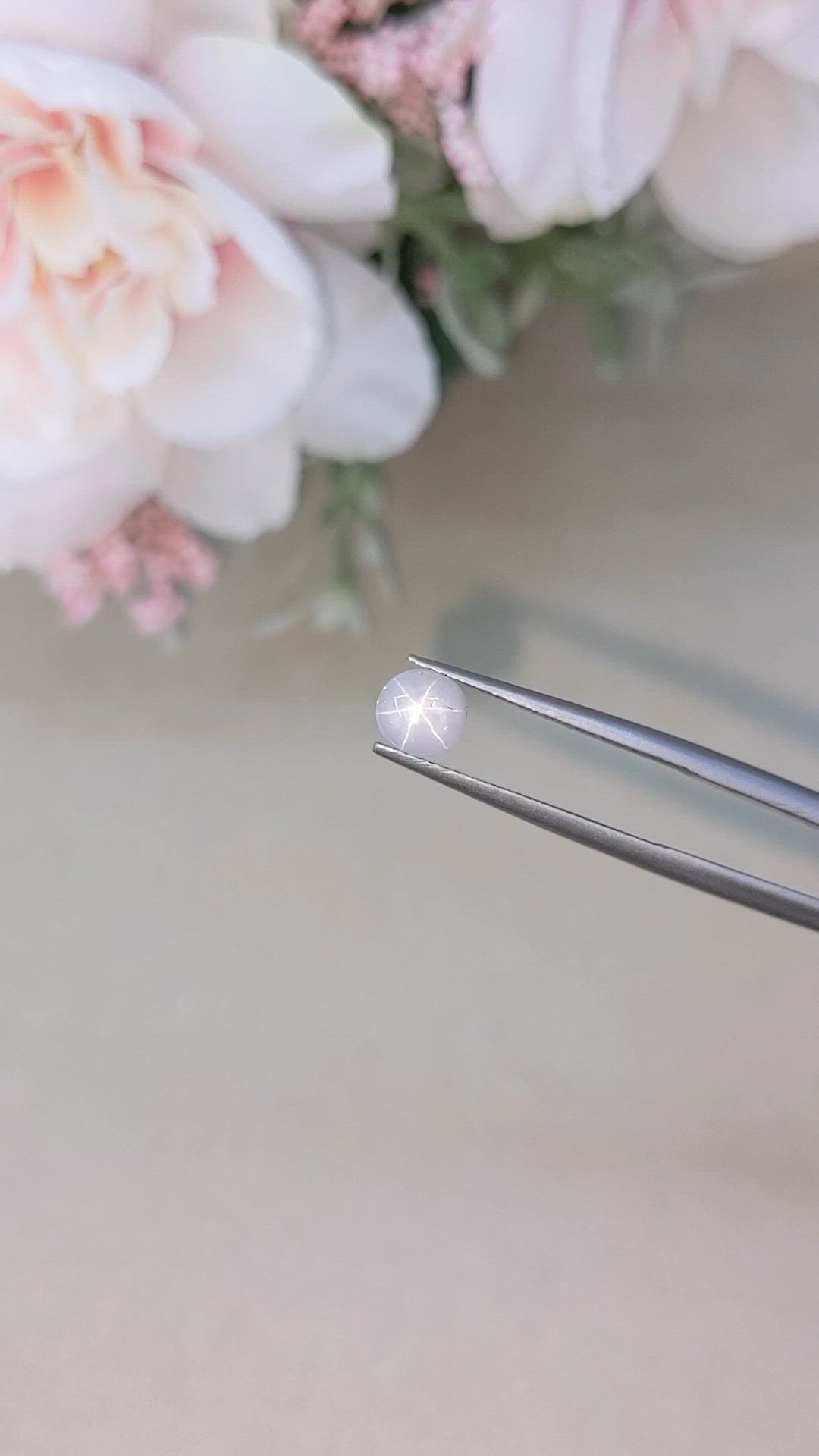 0.94 Ct. Bluish Grey Star Sapphire from Ceylon (Sri Lanka) Size Video