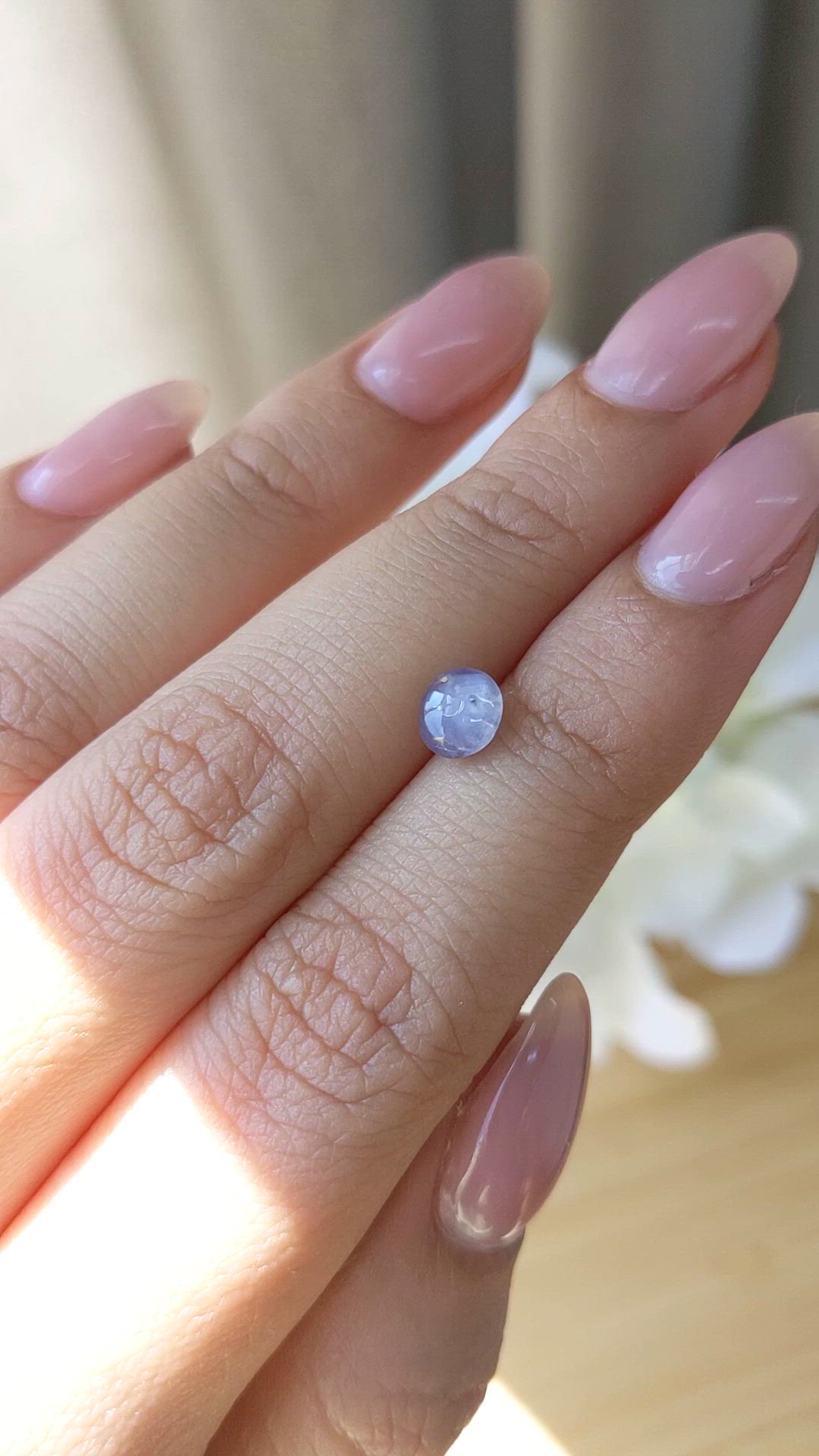 1.39 Ct. Violet Star Sapphire from Ceylon (Sri Lanka) Size Video