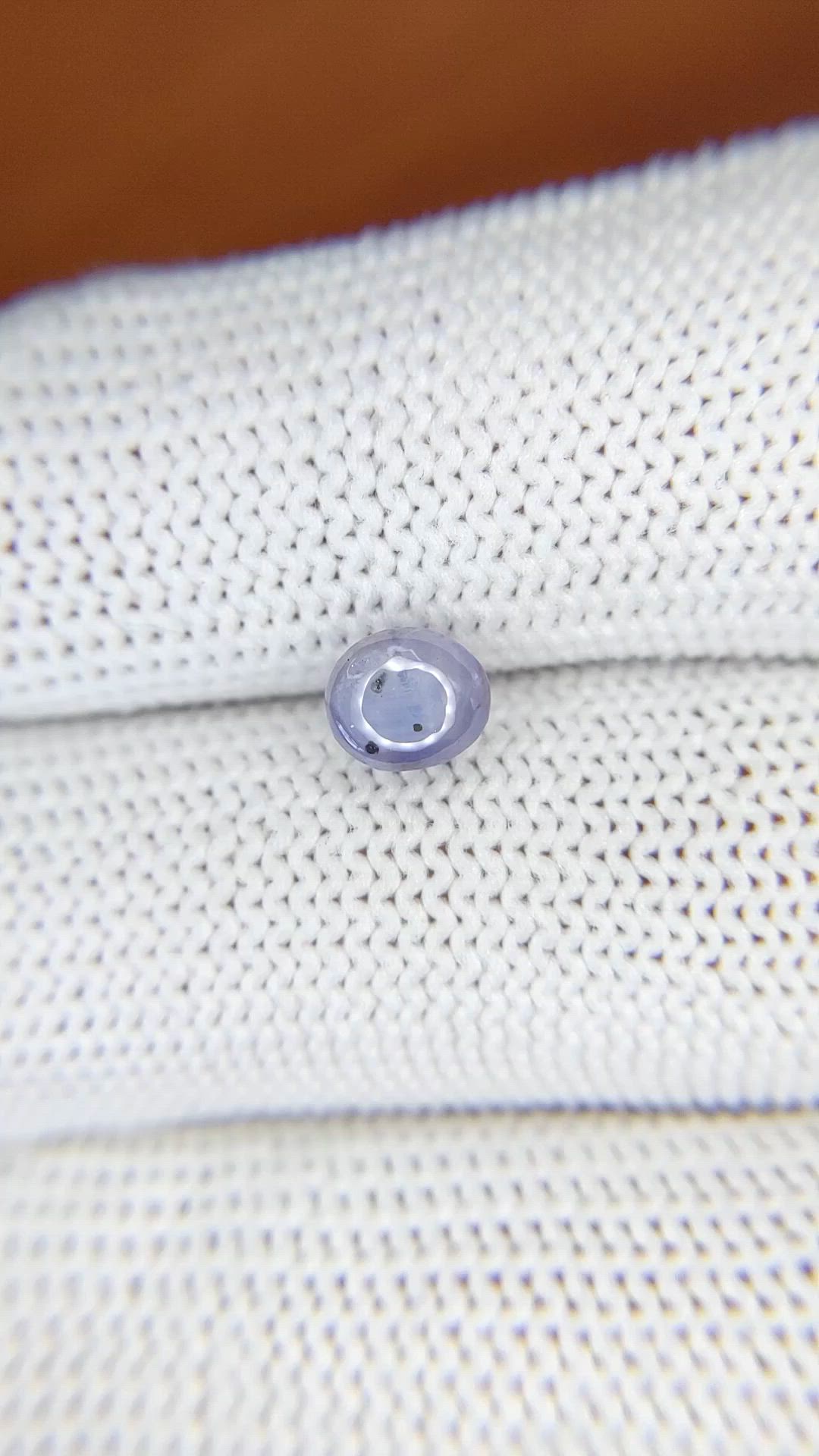 1.39 Ct. Violet Star Sapphire from Ceylon (Sri Lanka) Size Video