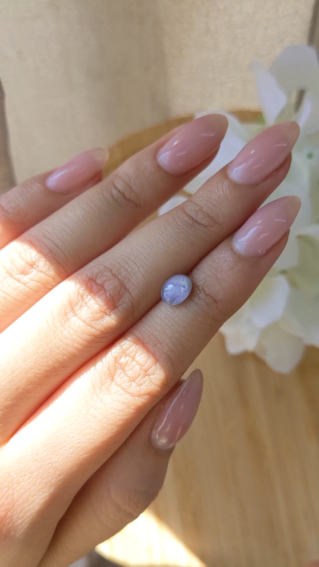 1.49 Ct. Bluish Grey Star Sapphire from Ceylon (Sri Lanka) Size Video