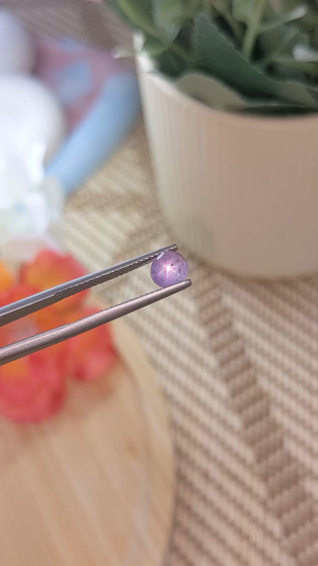 1.55 Ct. Purple Star Sapphire from Ceylon (Sri Lanka) Size Video