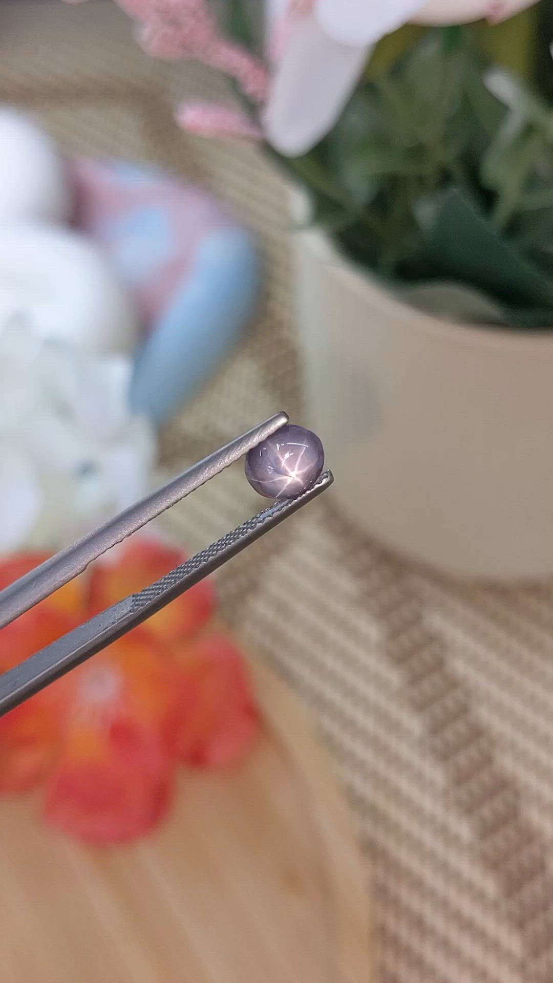 1.34 Ct. Greyish Blue Star Sapphire from Ceylon (Sri Lanka) Size Video