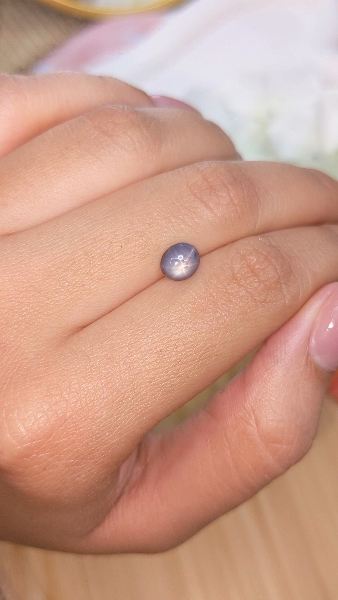 1.34 Ct. Greyish Blue Star Sapphire from Ceylon (Sri Lanka) Size Video