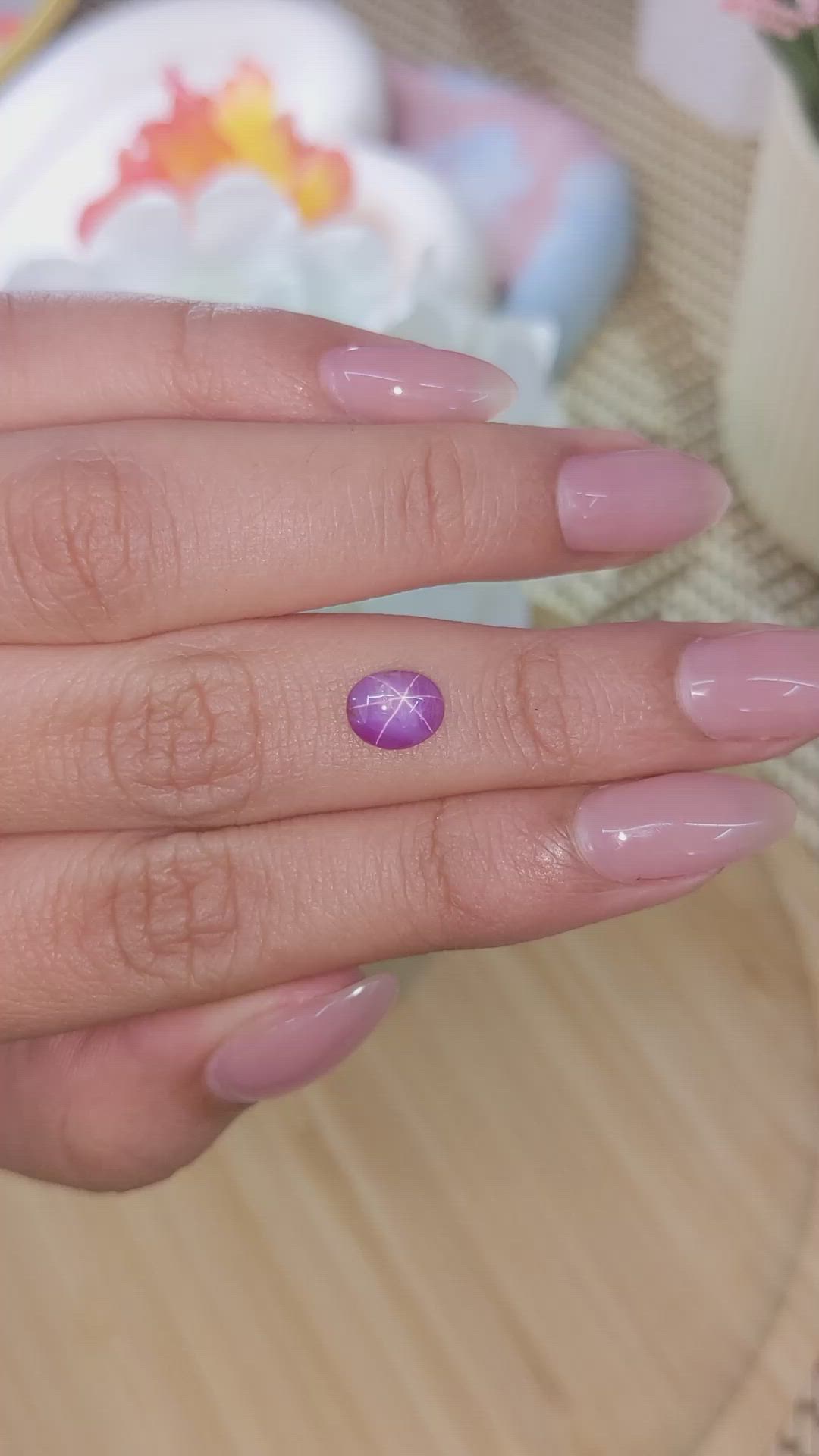 1.14 Ct. Pinkish Purple Star Sapphire from Ceylon (Sri Lanka) Size Video