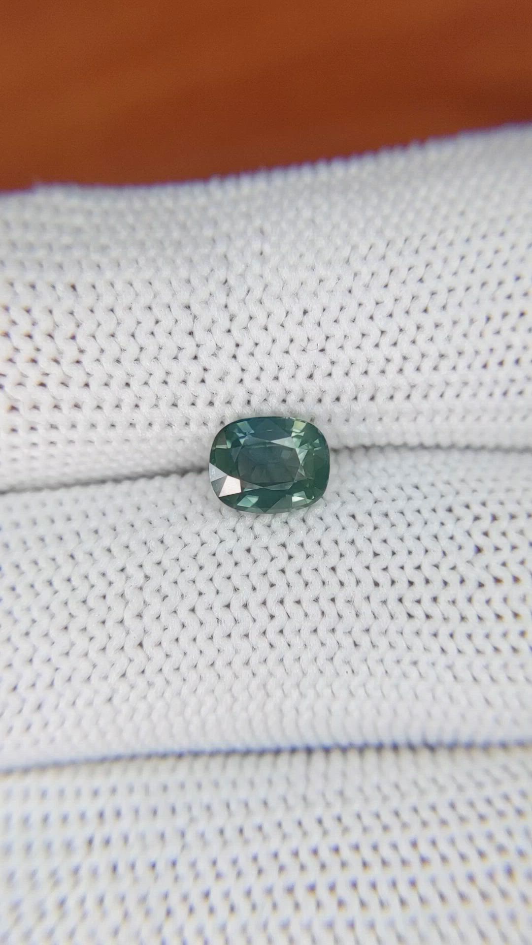 1.35 Ct. Bluish Green Sapphire from Madagascar Size Video