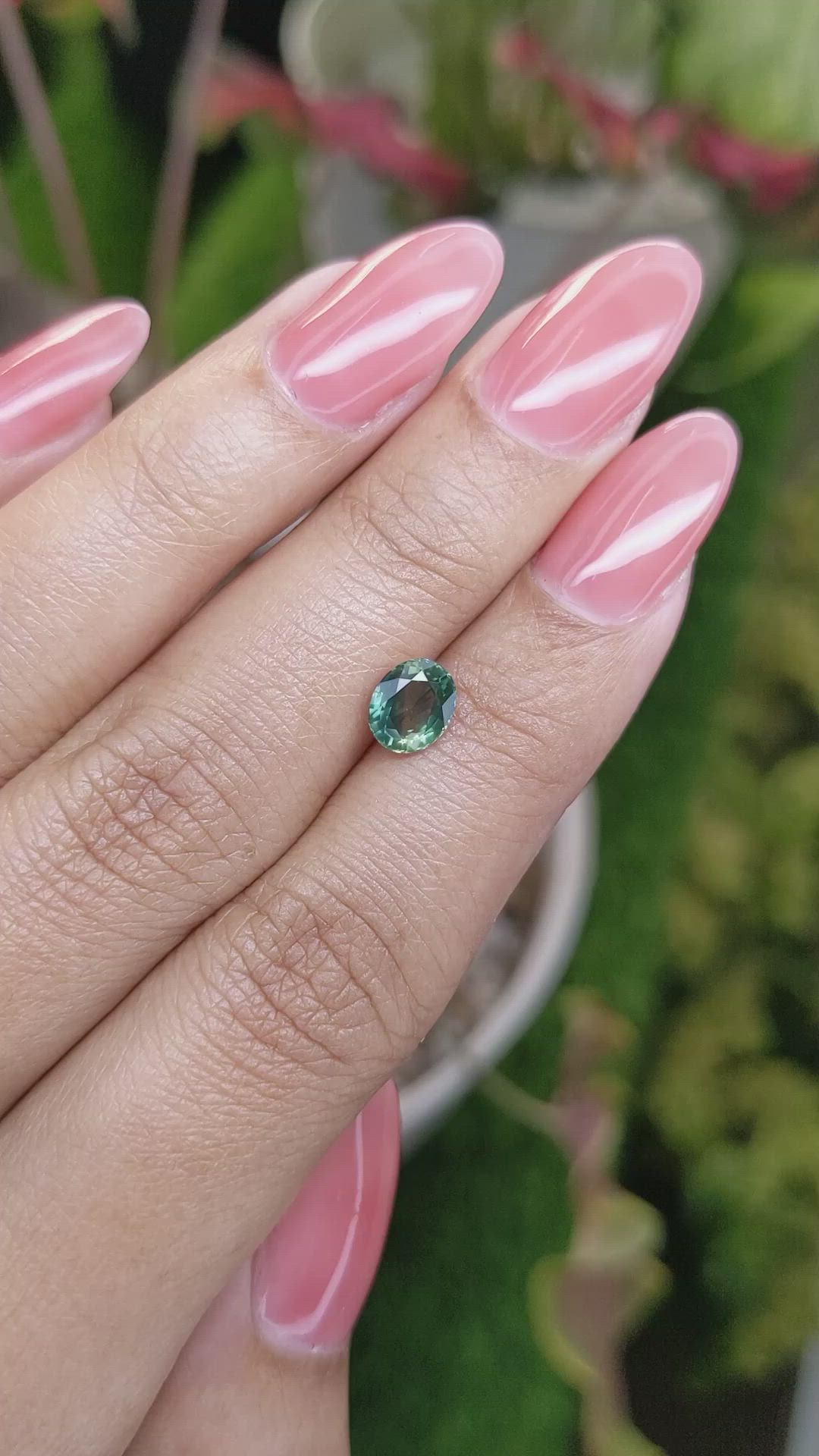 1.13 Ct. Bluish Green Sapphire from Madagascar Size Video