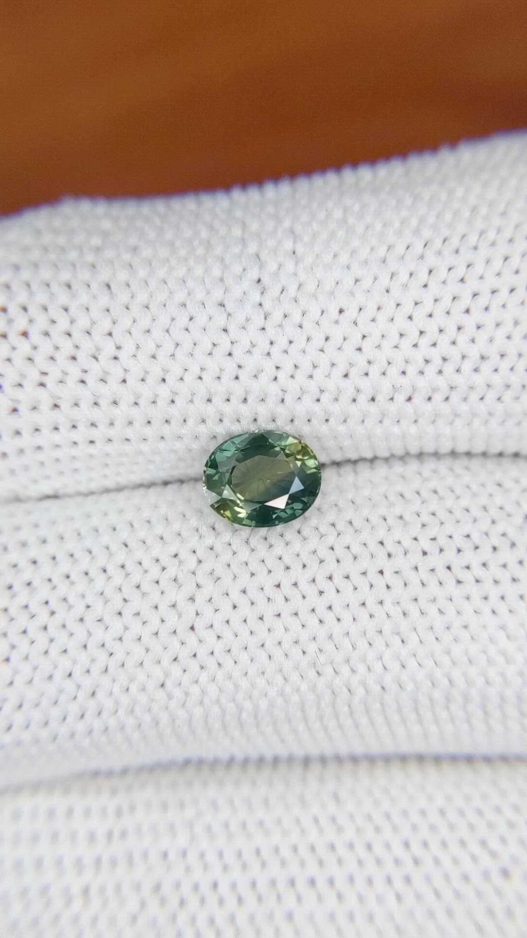 1.13 Ct. Bluish Green Sapphire from Madagascar Size Video