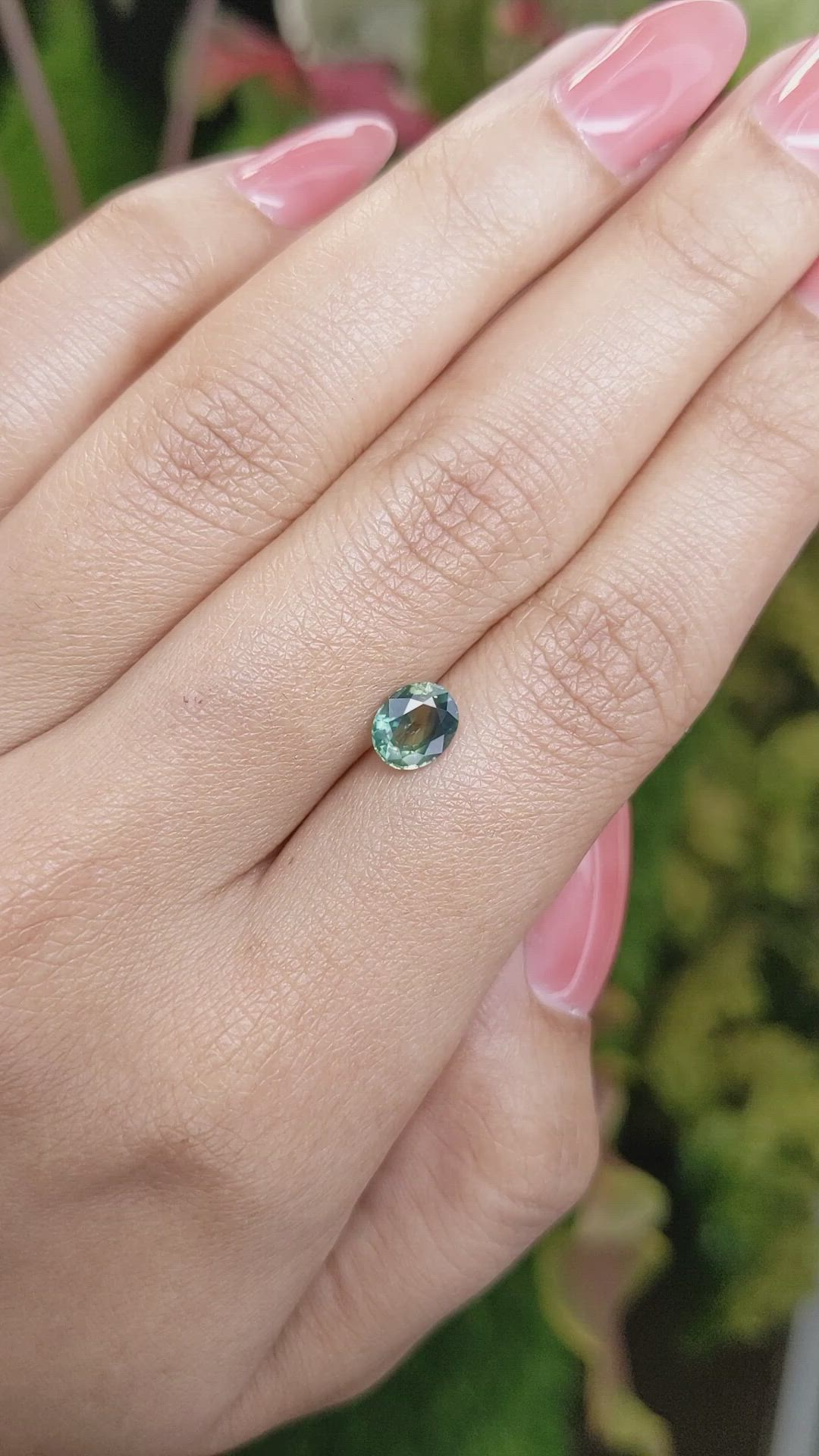 1.13 Ct. Bluish Green Sapphire from Madagascar Size Video