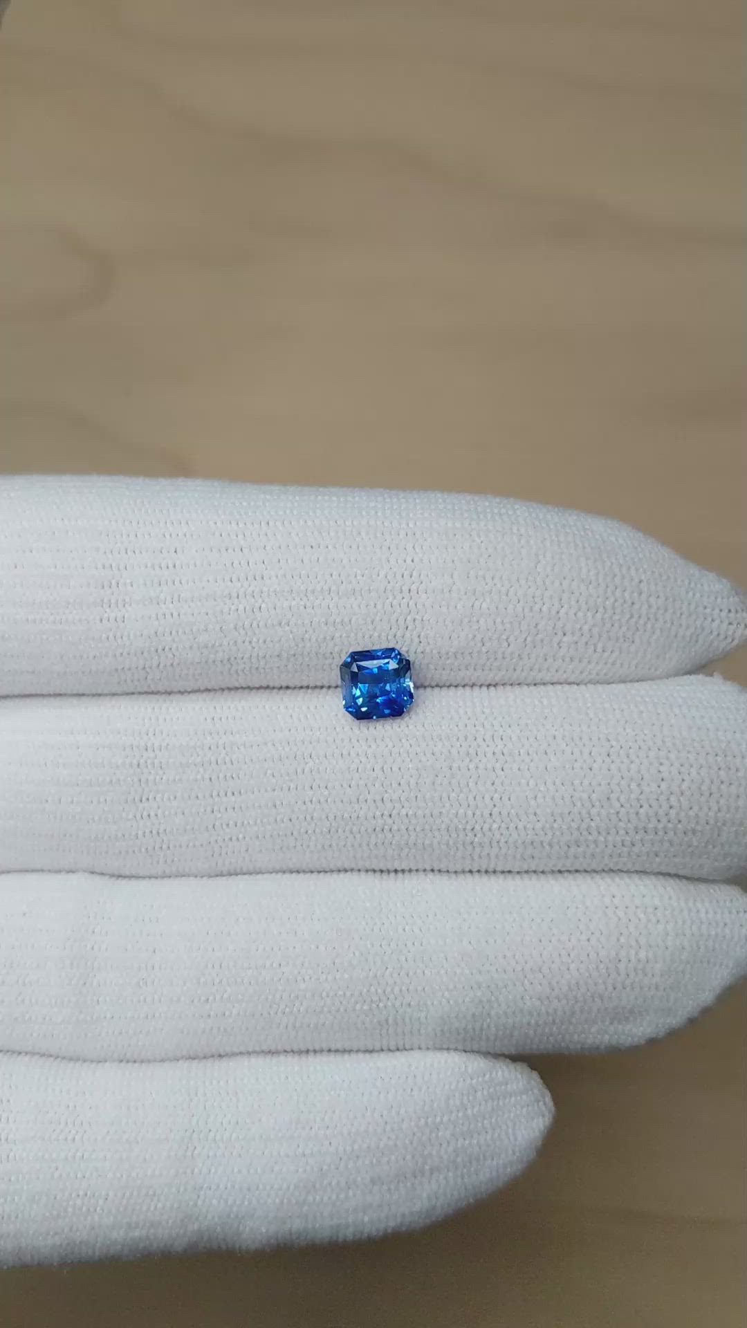 1.52 Ct. Blue Sapphire from Ceylon (Sri Lanka) Size Video