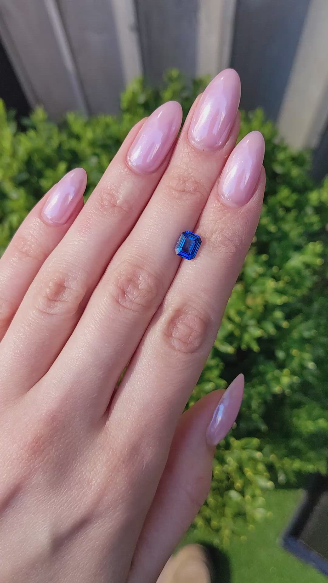 2.06 Ct. Blue Sapphire from Ceylon (Sri Lanka) Size Video